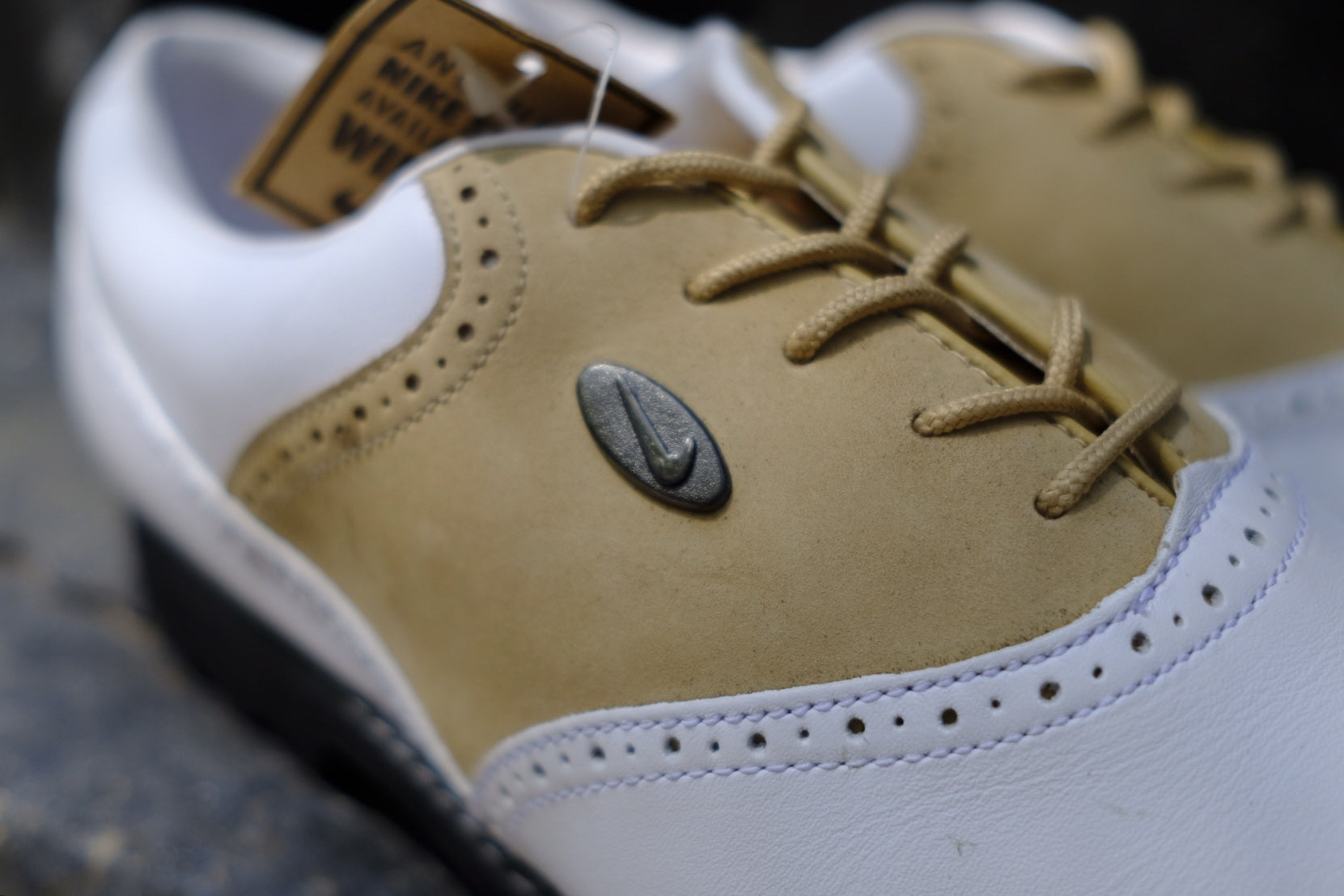 reconstructed 1997 nike golf derby shoes - m us 10