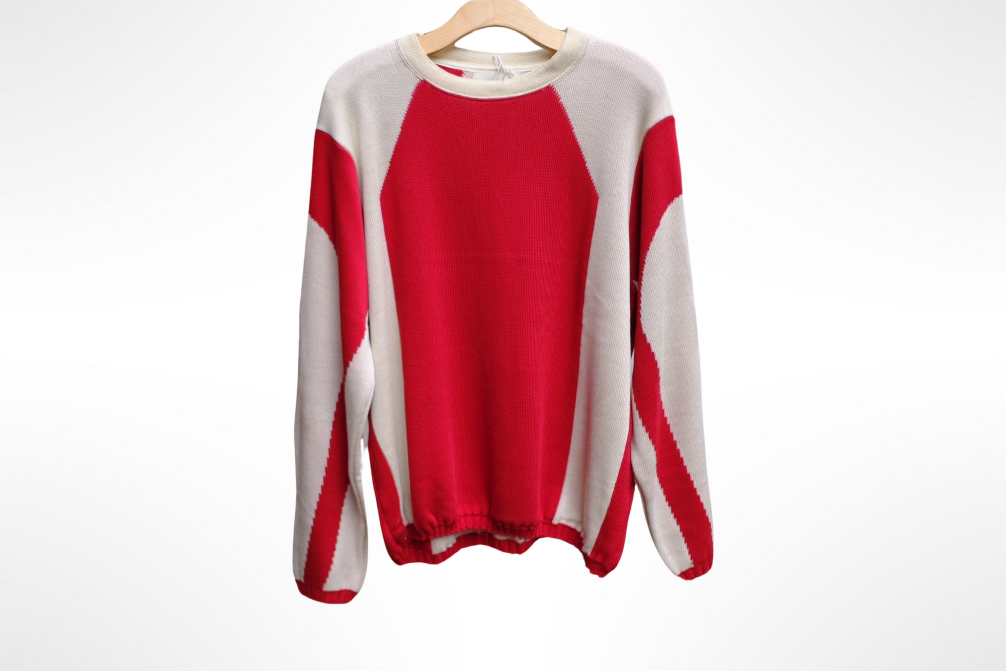 racer sweater in red & white