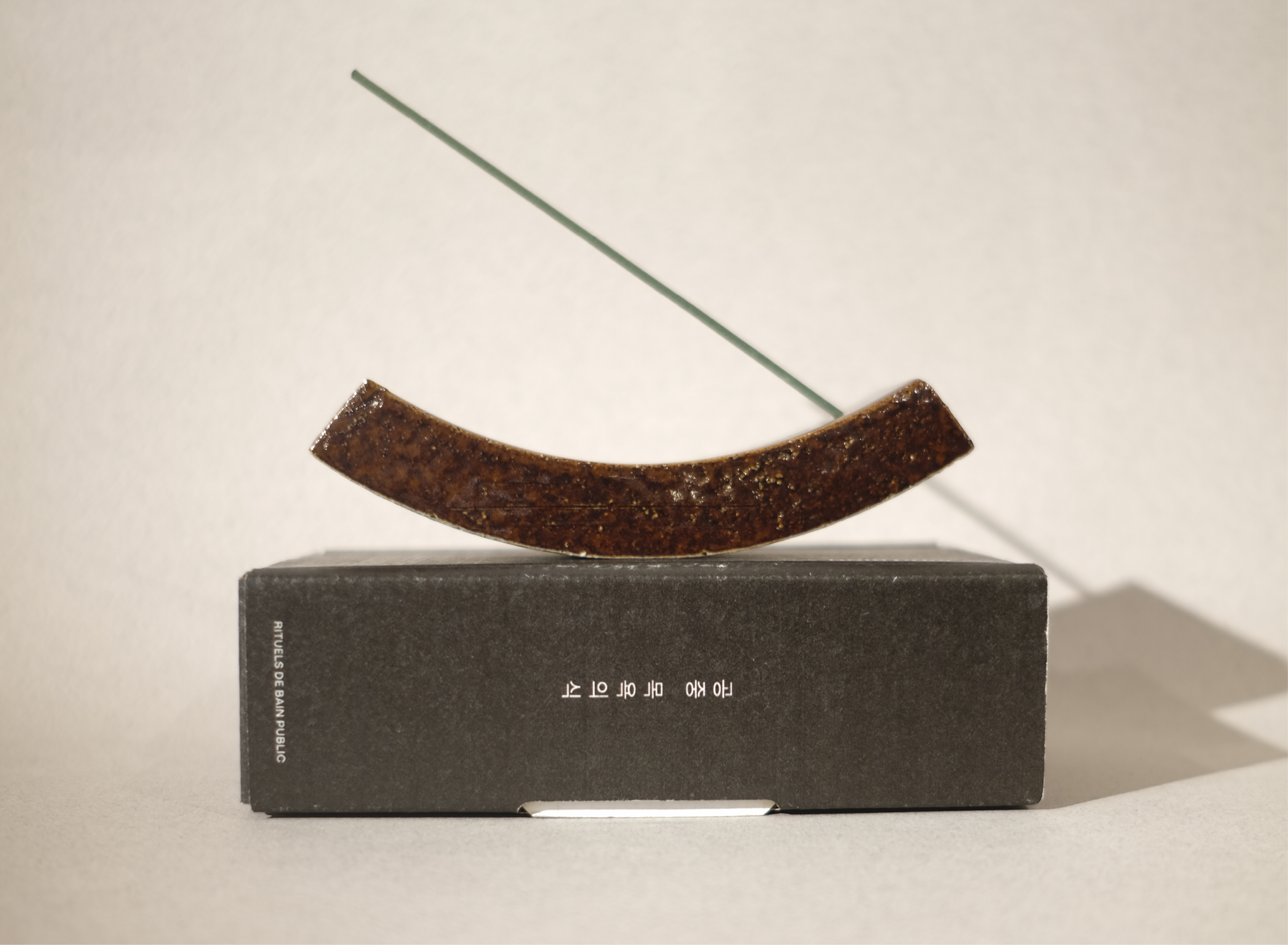 roof tile curve incense holder in brown