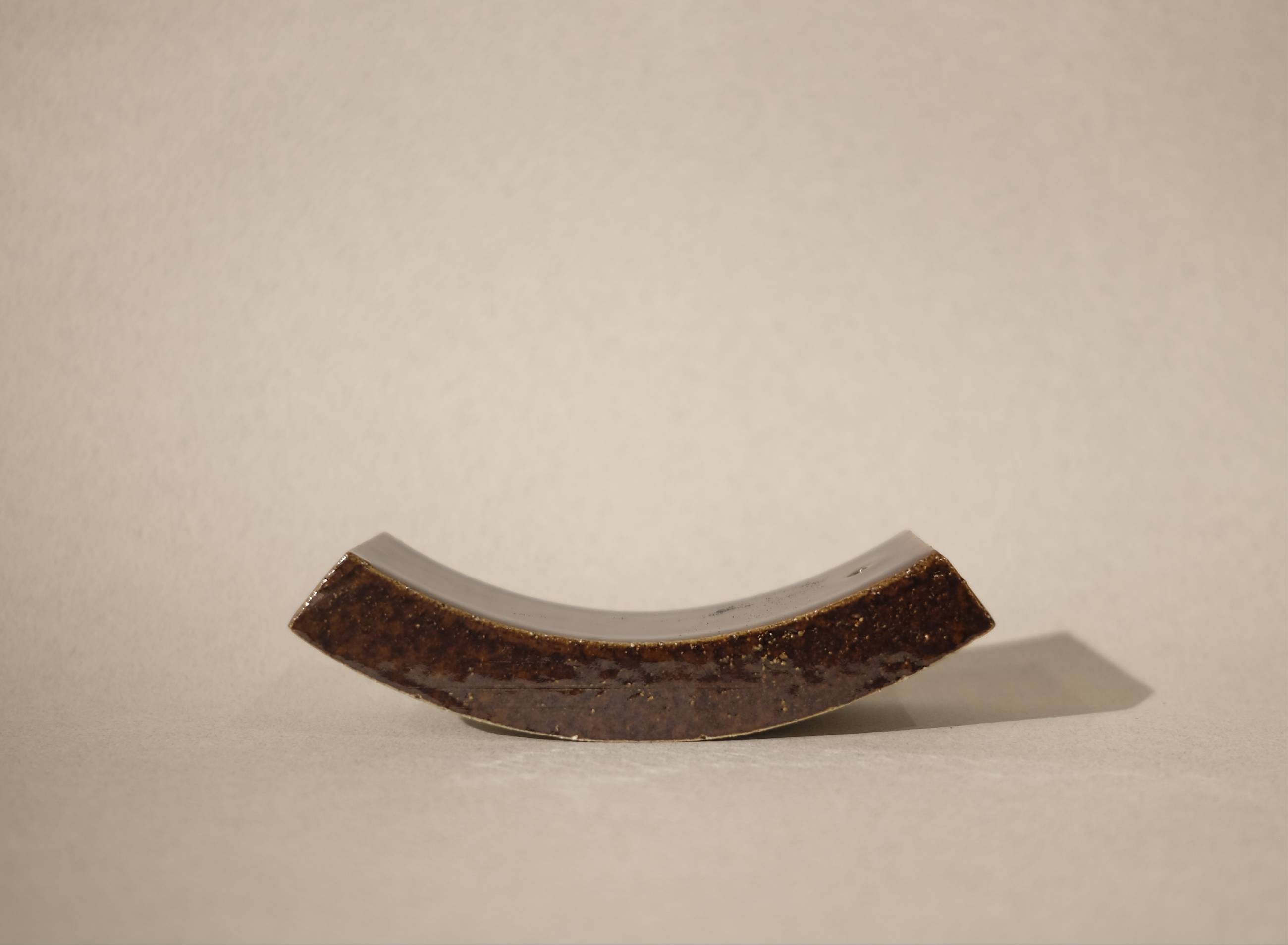 roof tile curve incense holder in brown