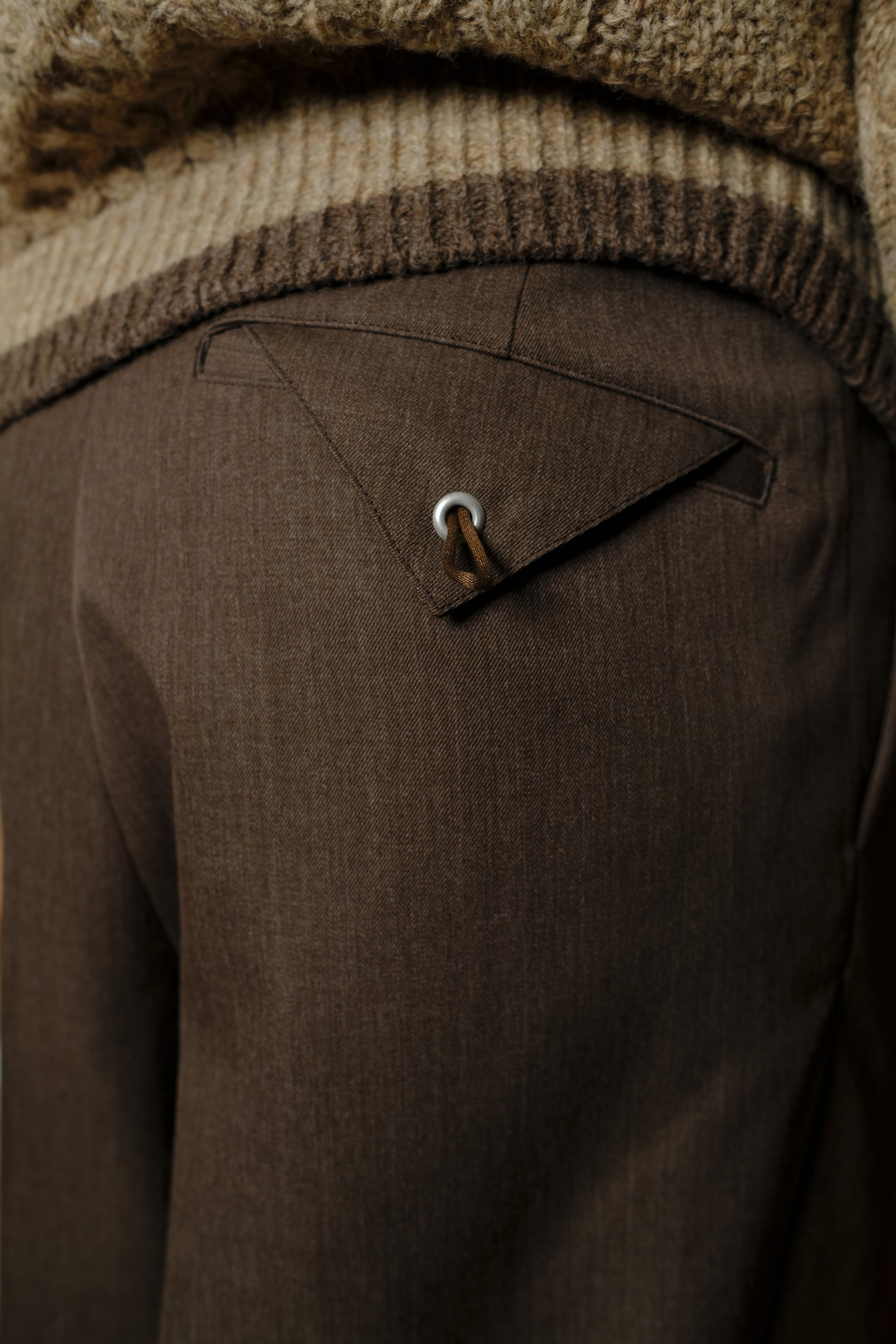 tarp wool slacks "gaba" in brown