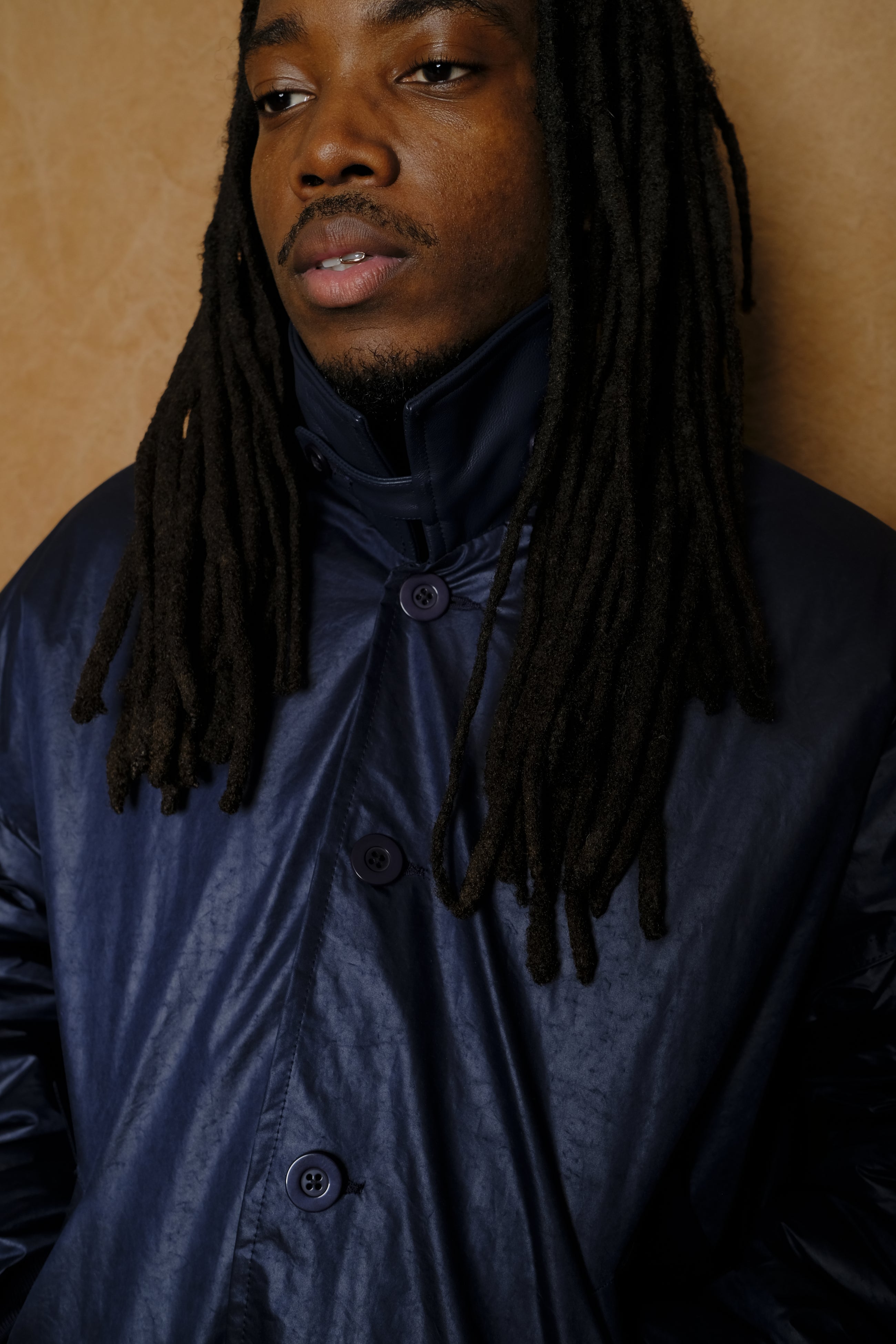 liv collared bomber in blue on blue