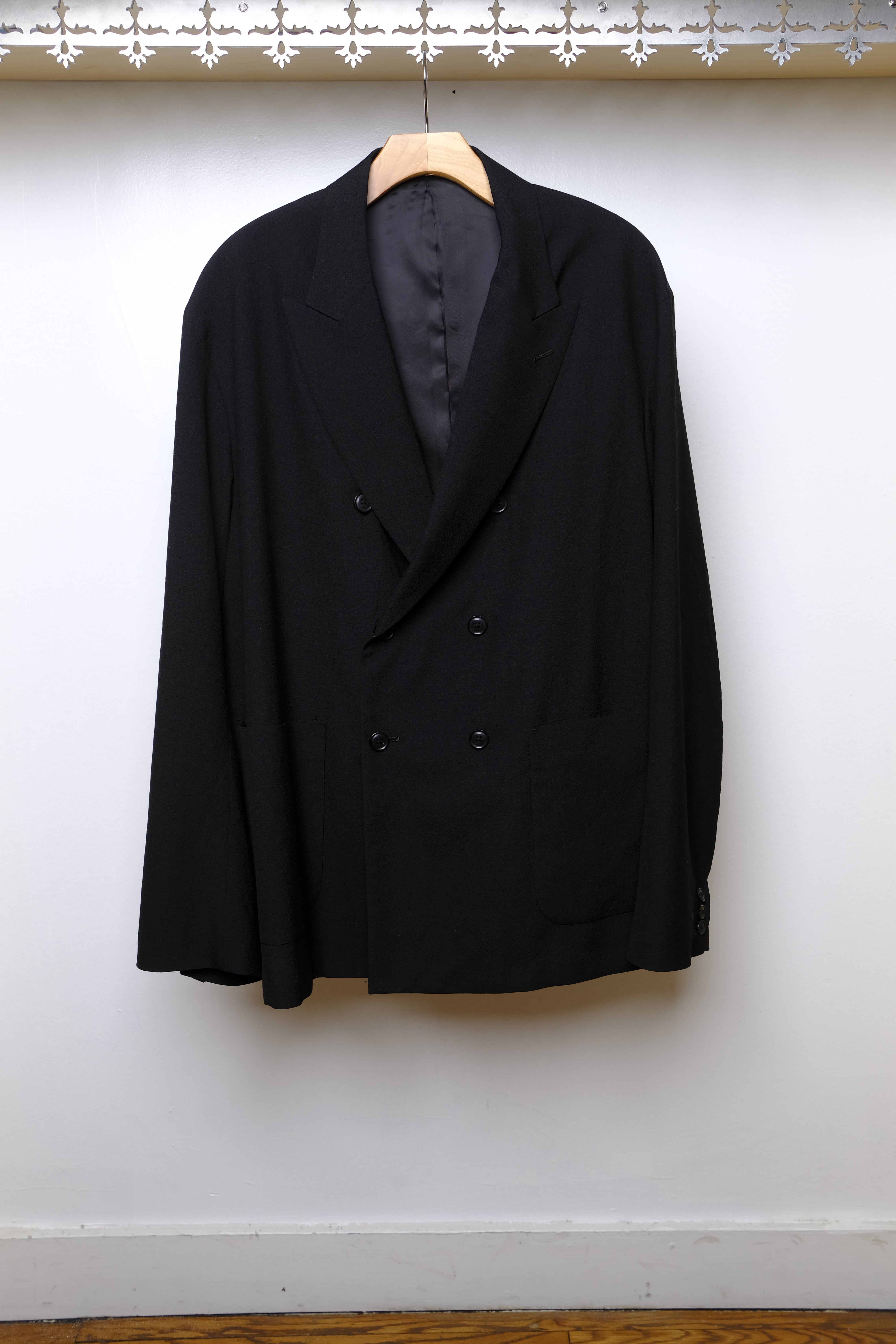 tropical wool double breasted in black