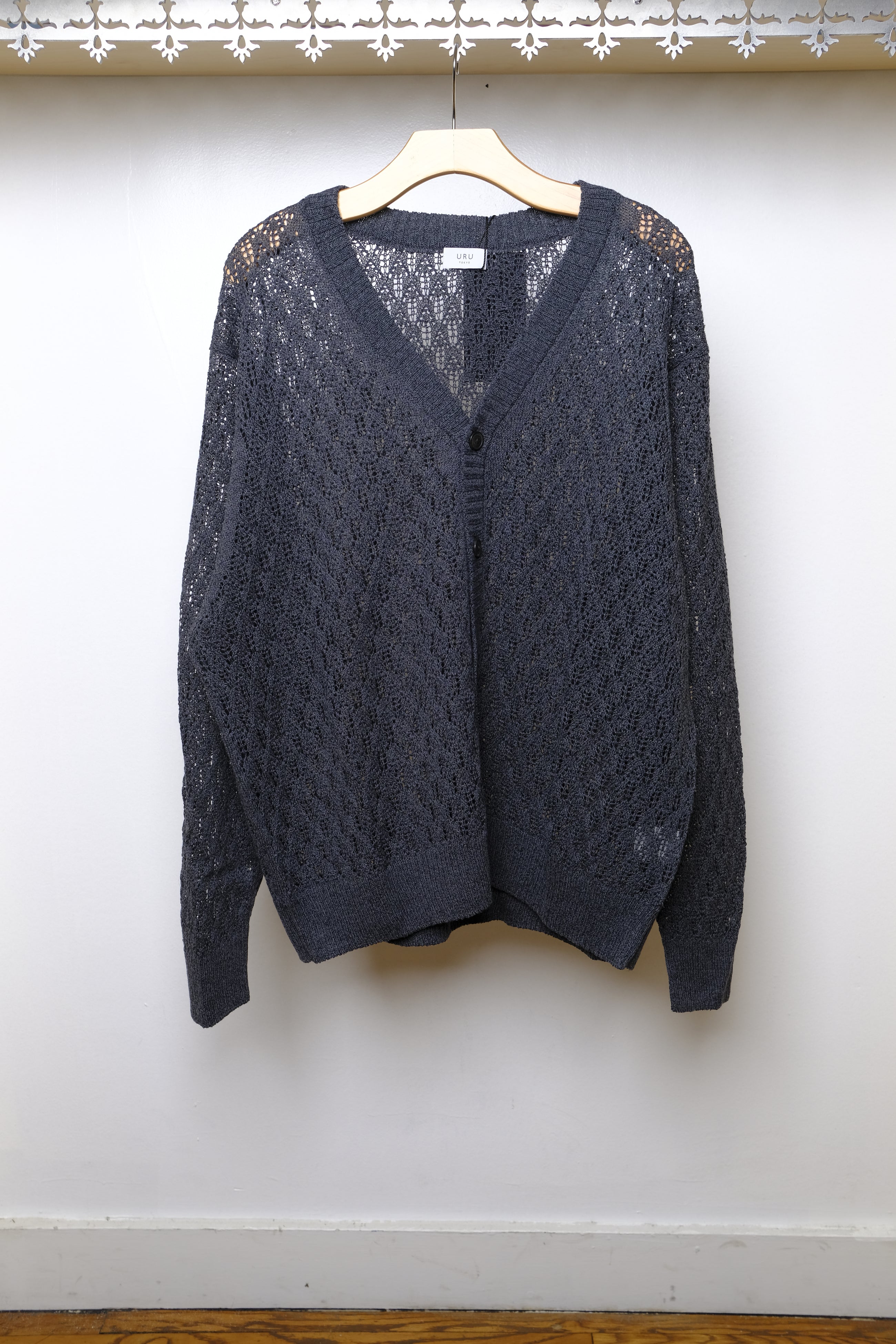 knit cardigan in gray