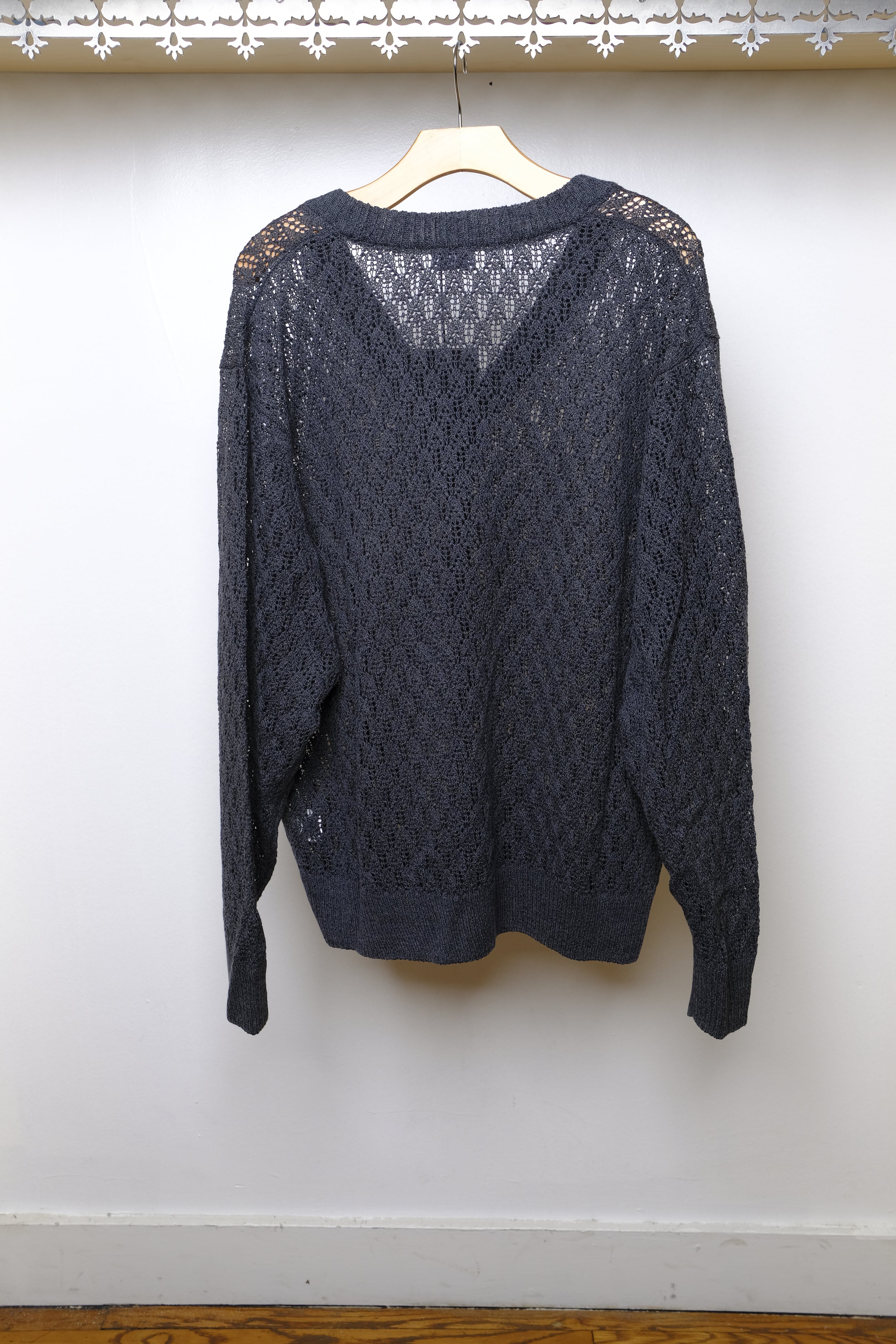 knit cardigan in gray