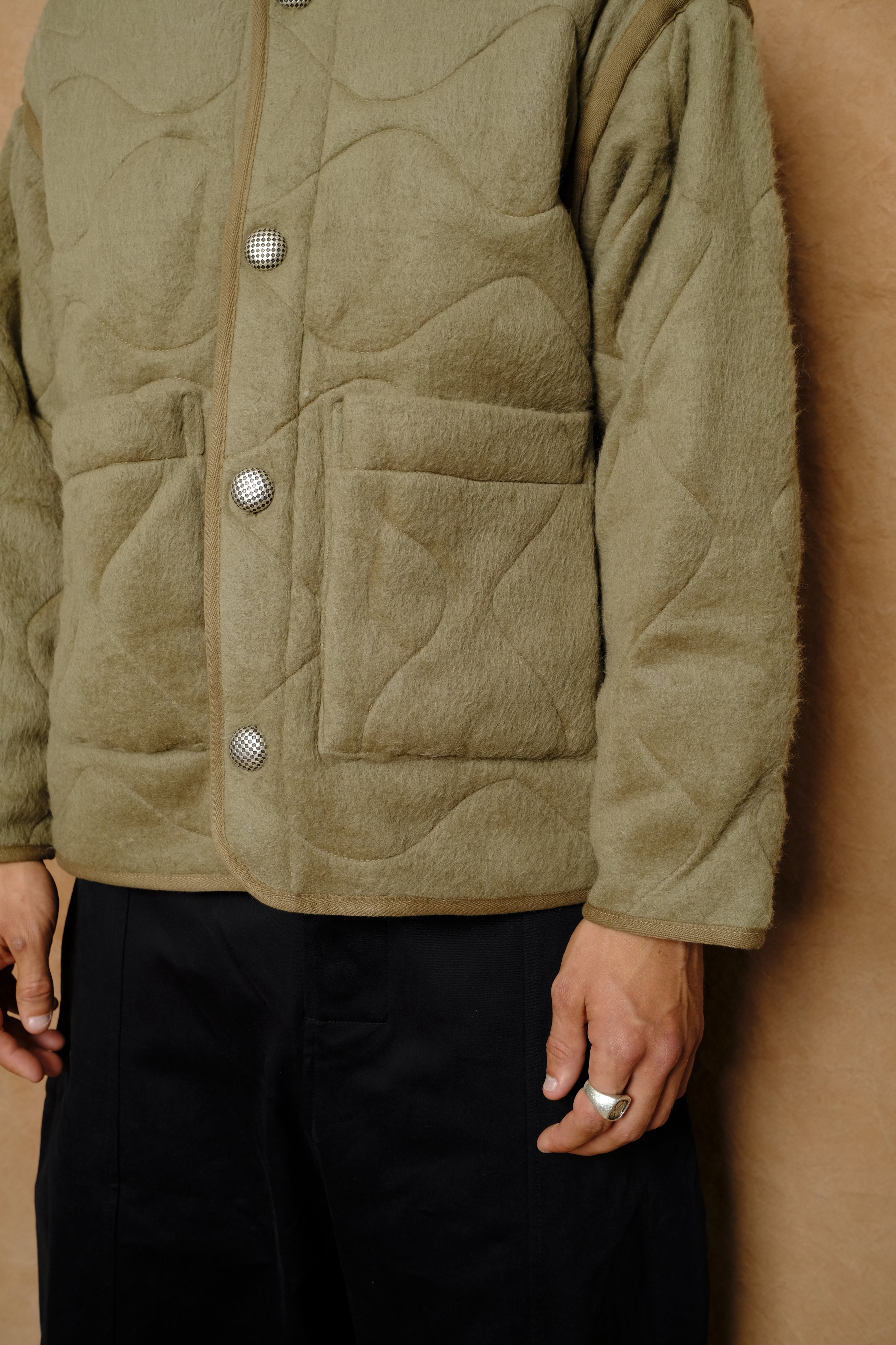 early riser wooly liner jacket in olive