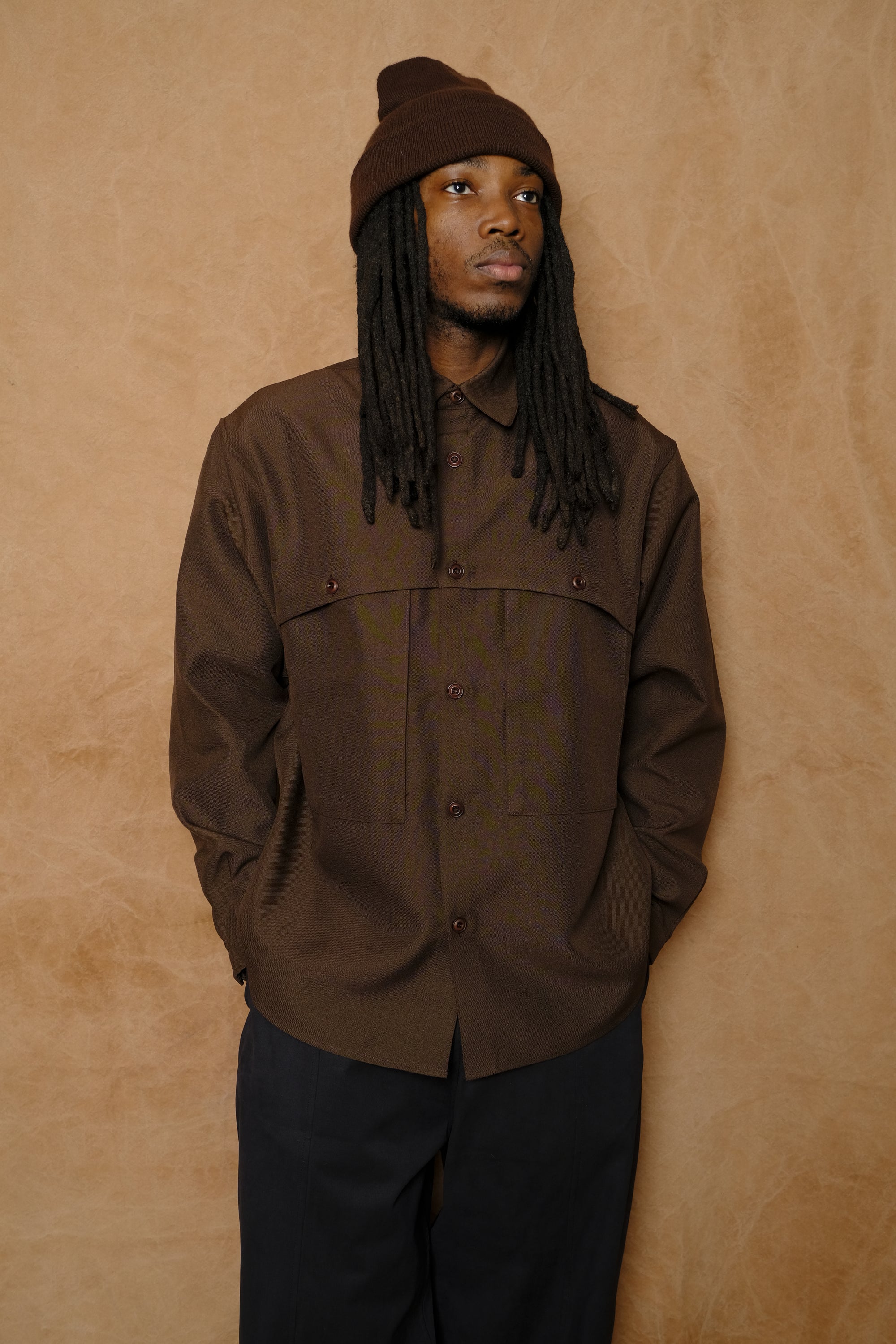 martial shirt in tobacco