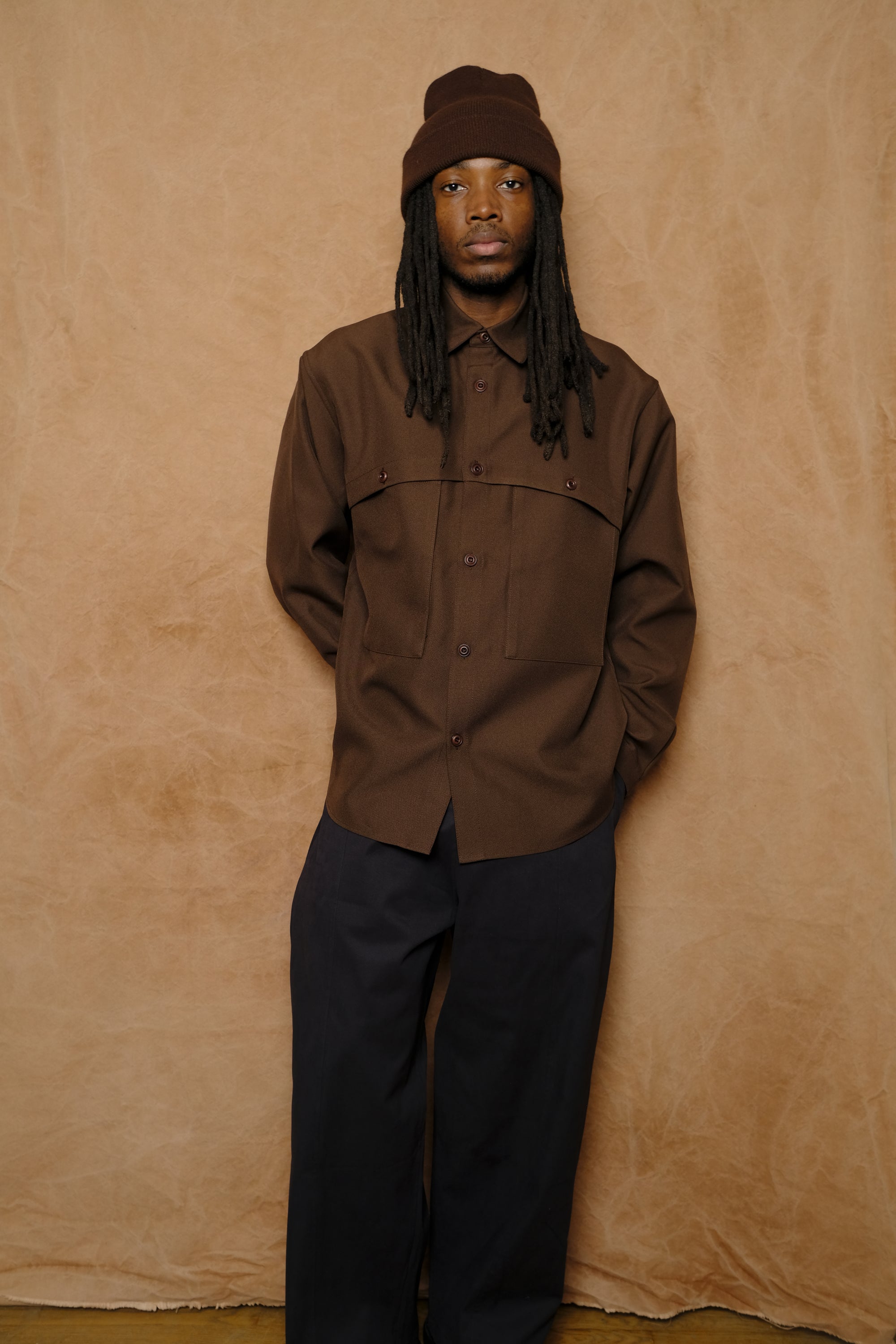 martial shirt in tobacco