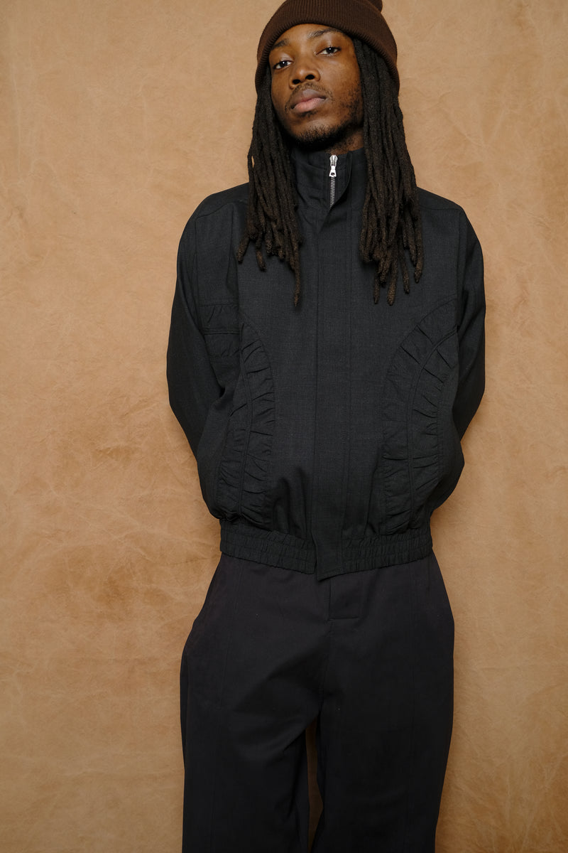 fossil jacket in charcoal tropical wool