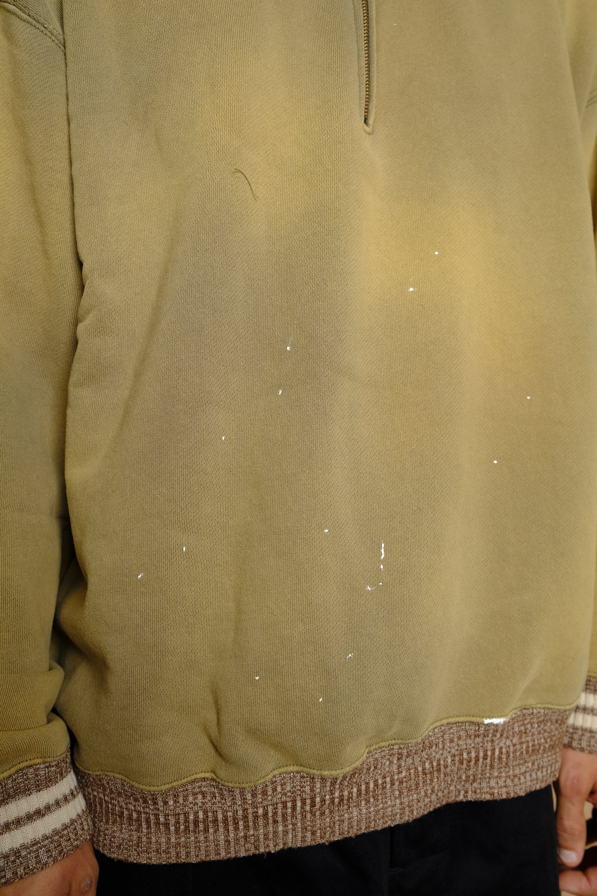 1/4 zip collar sweatshirt in swamp