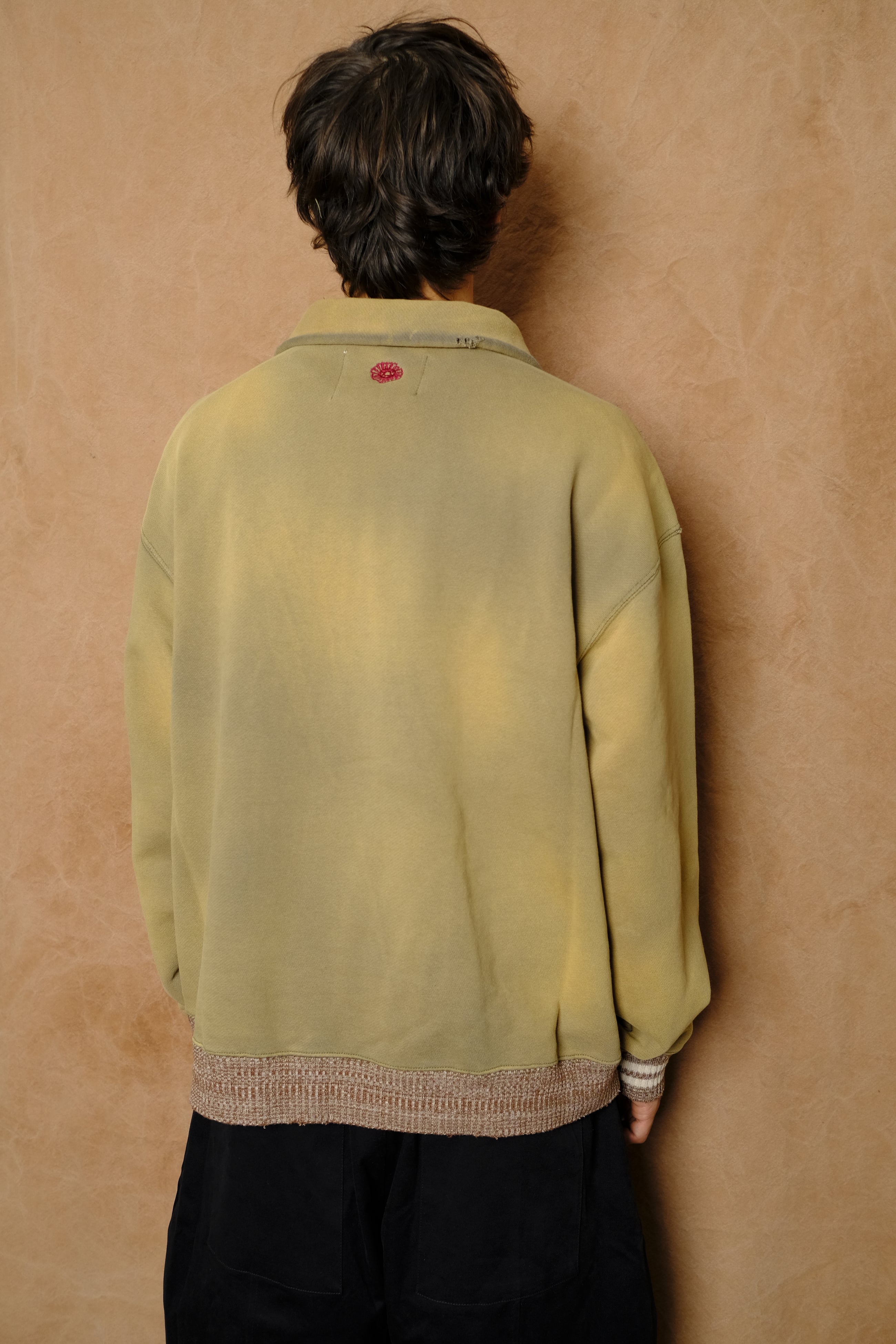 1/4 zip collar sweatshirt in swamp