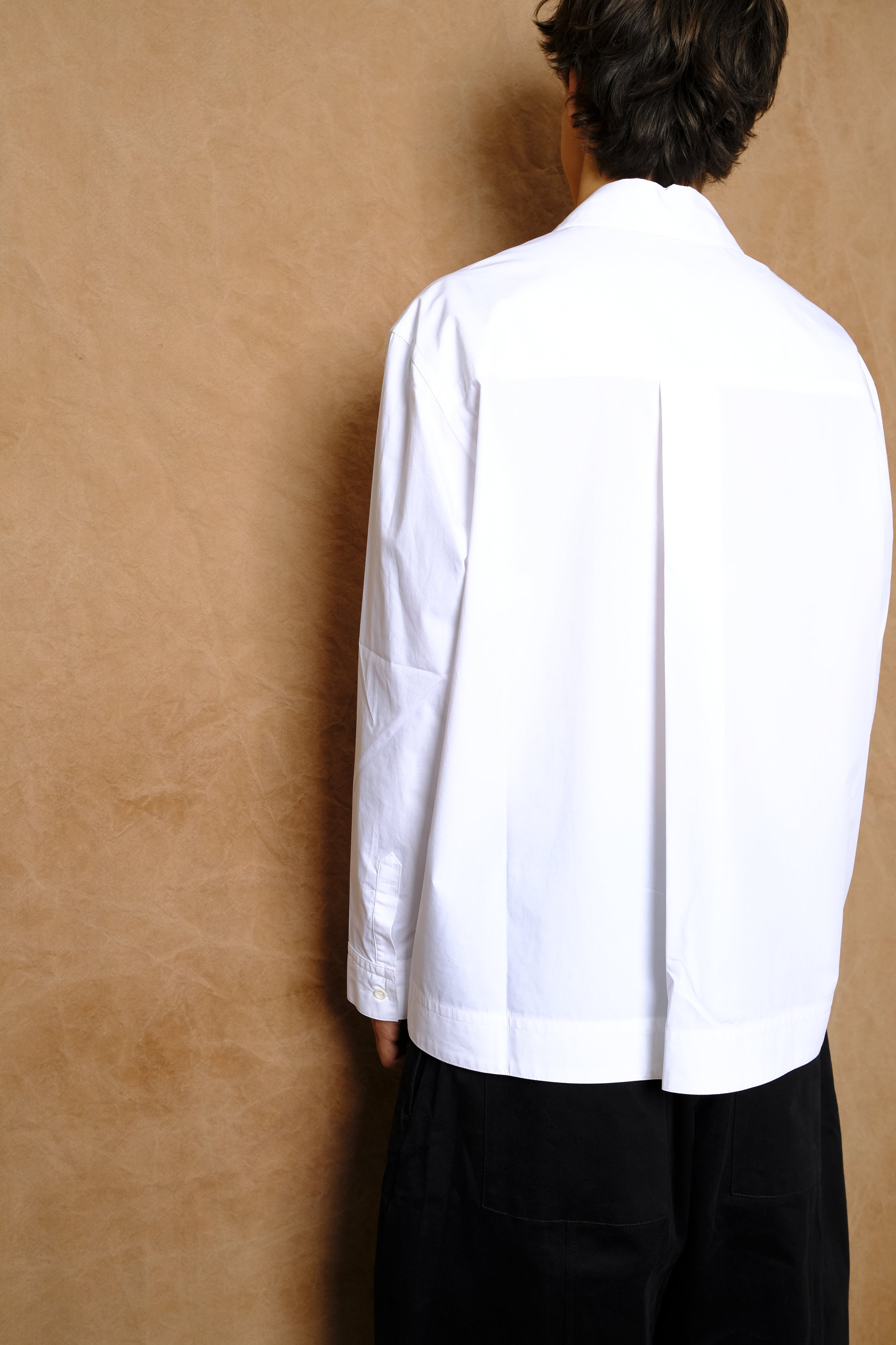 graph shirt in optic white cotton poplin