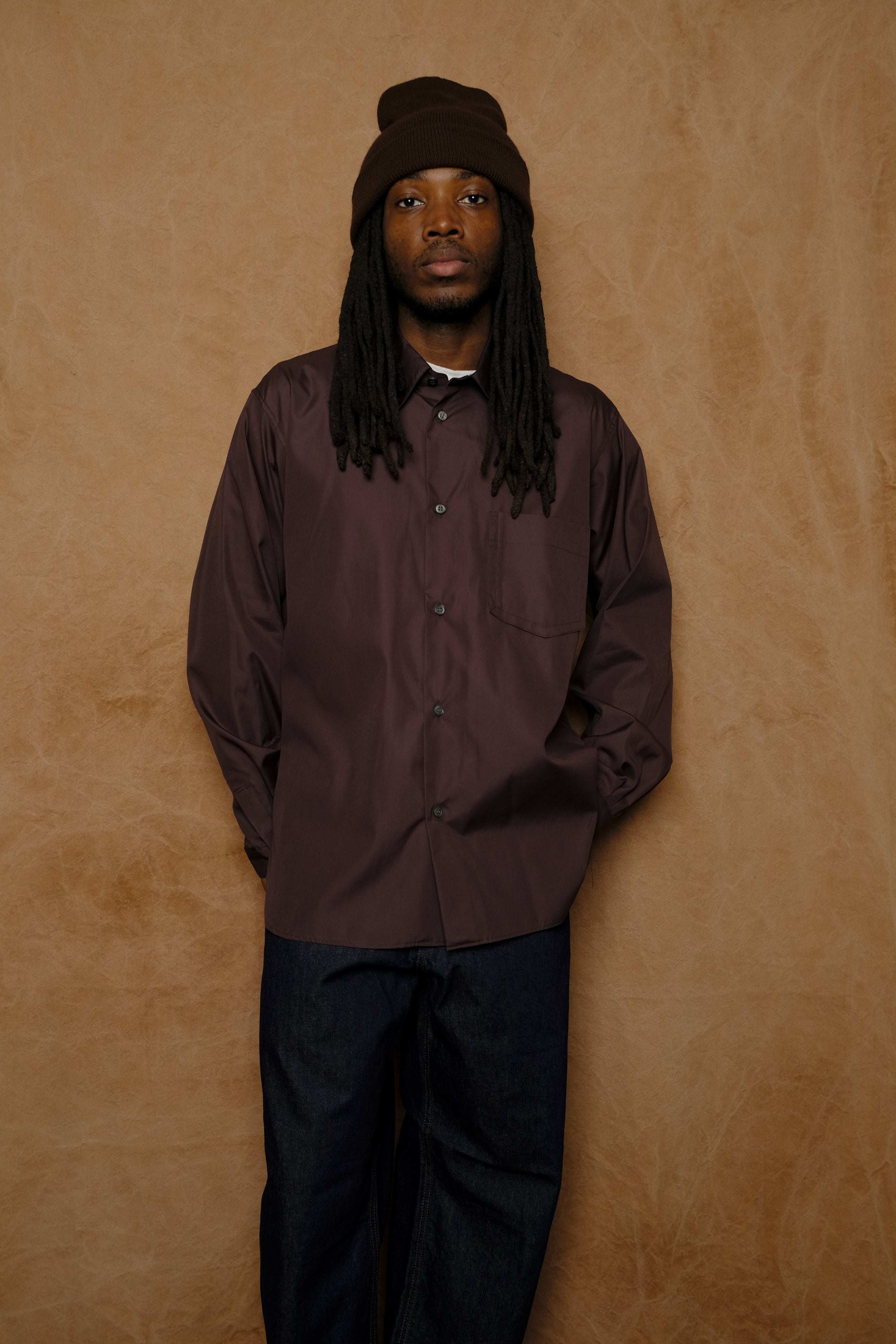 utility dress shirt in brown