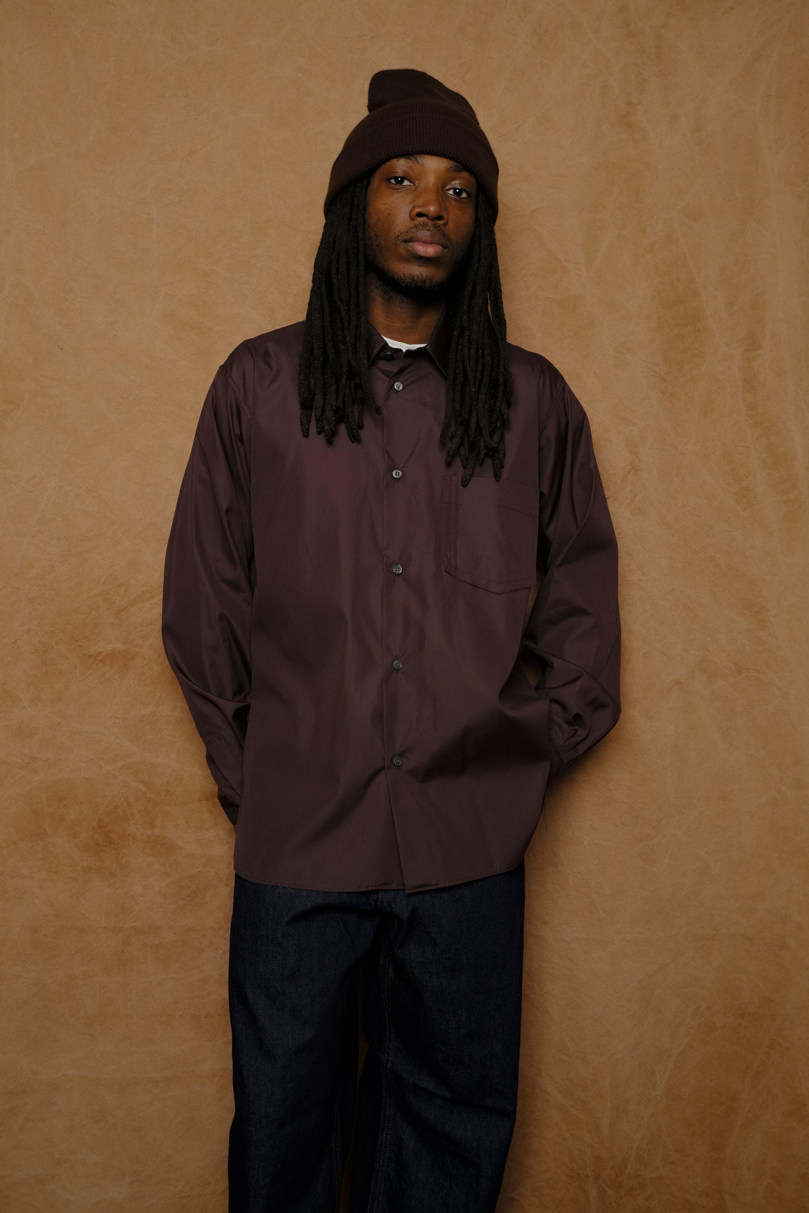 utility dress shirt in brown