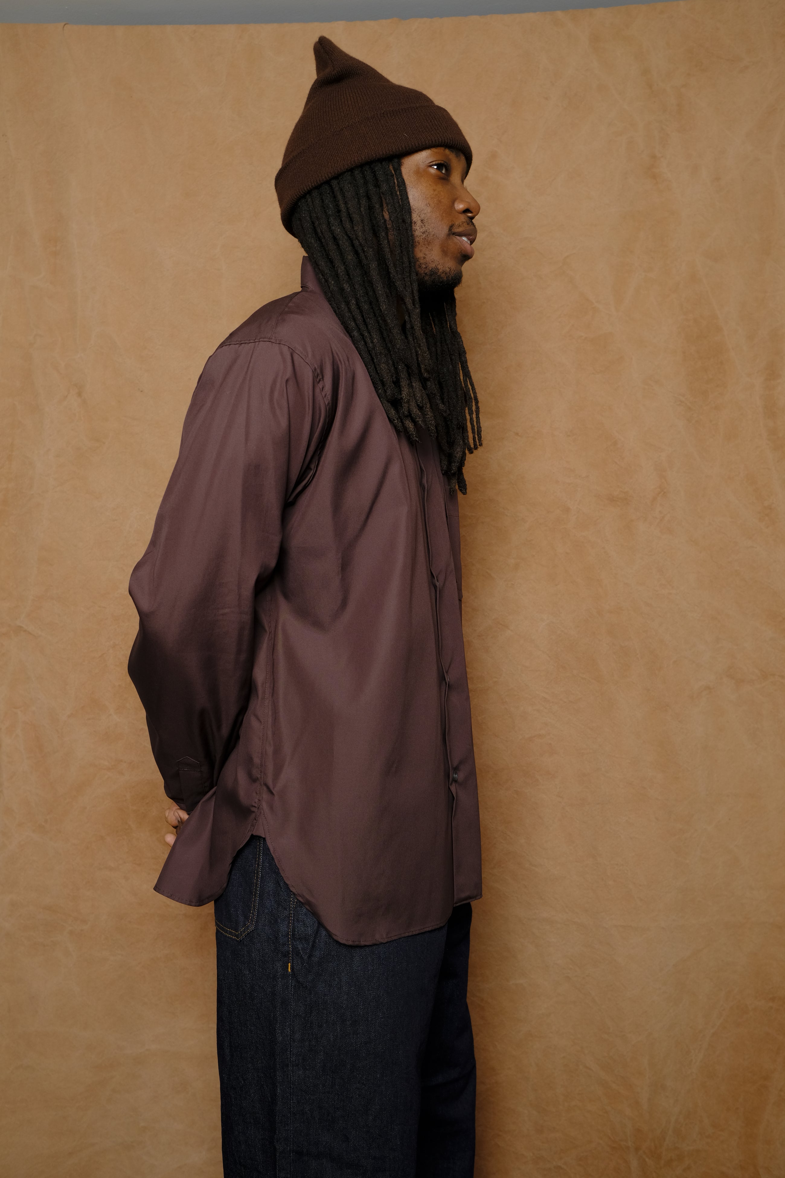 utility dress shirt in brown