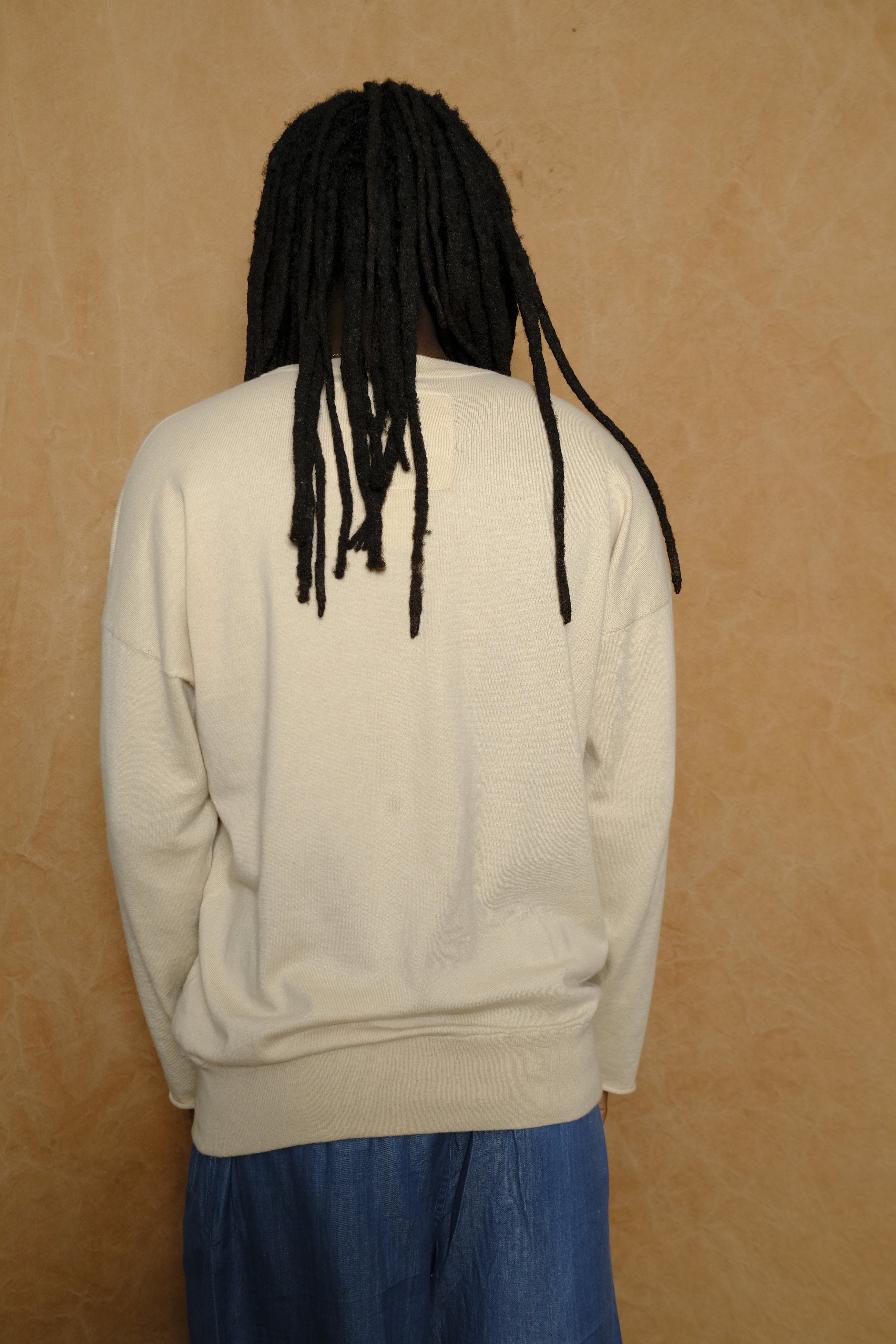 lounge sweater in oatmeal cotton & cashmere