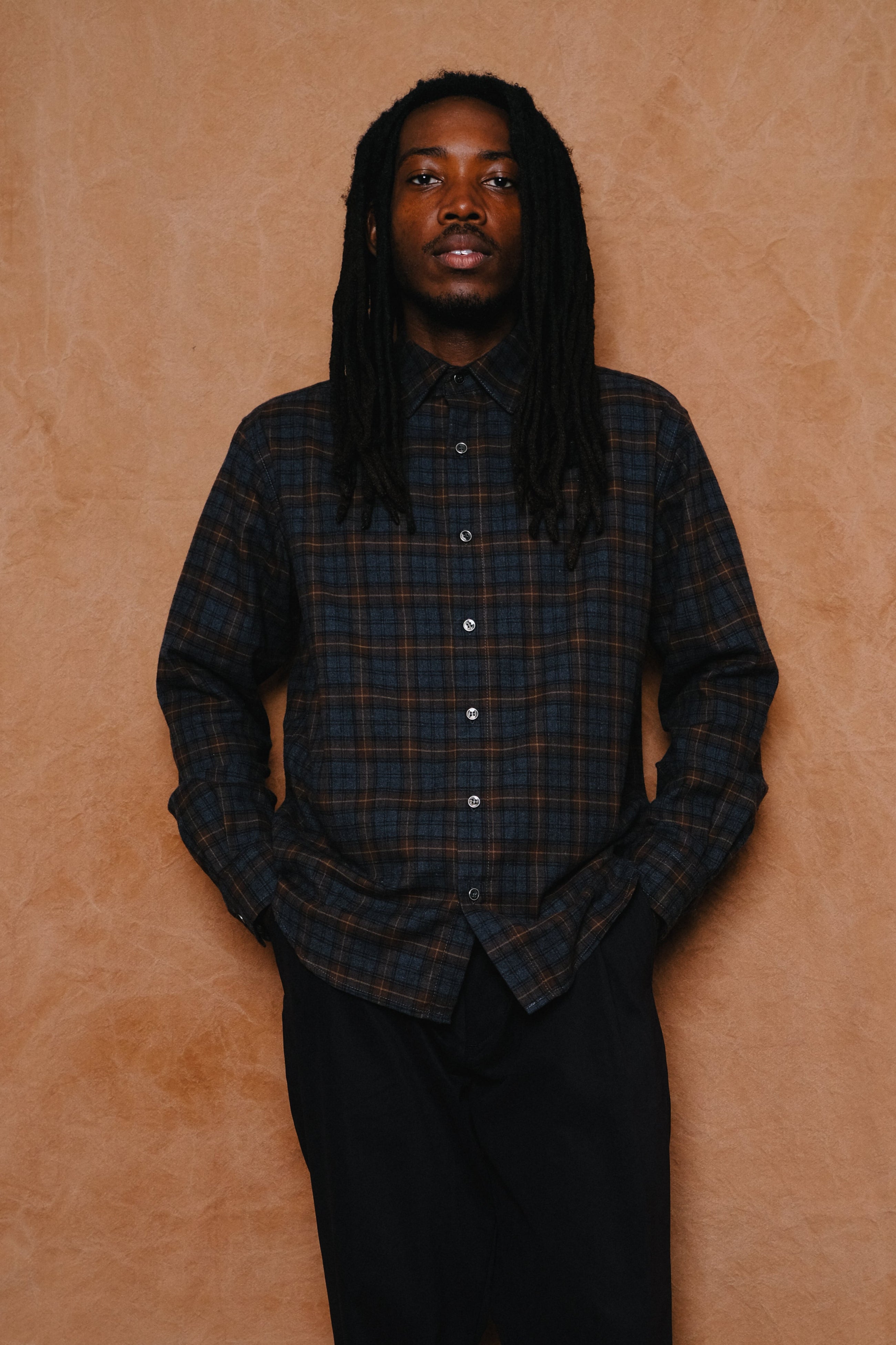 everyday shirt in grey/brown flannel