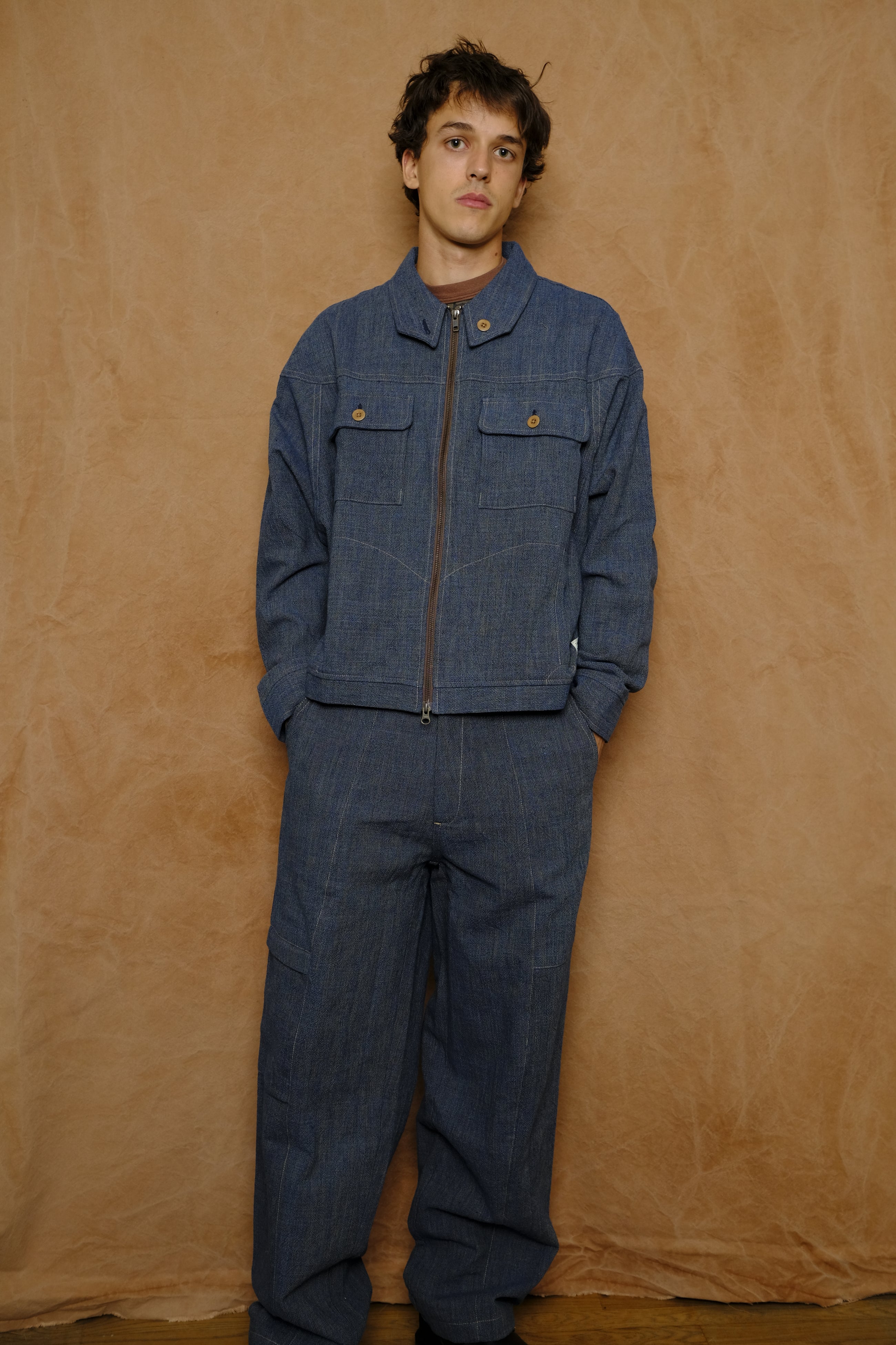 archetype jacket in shimo furi dye