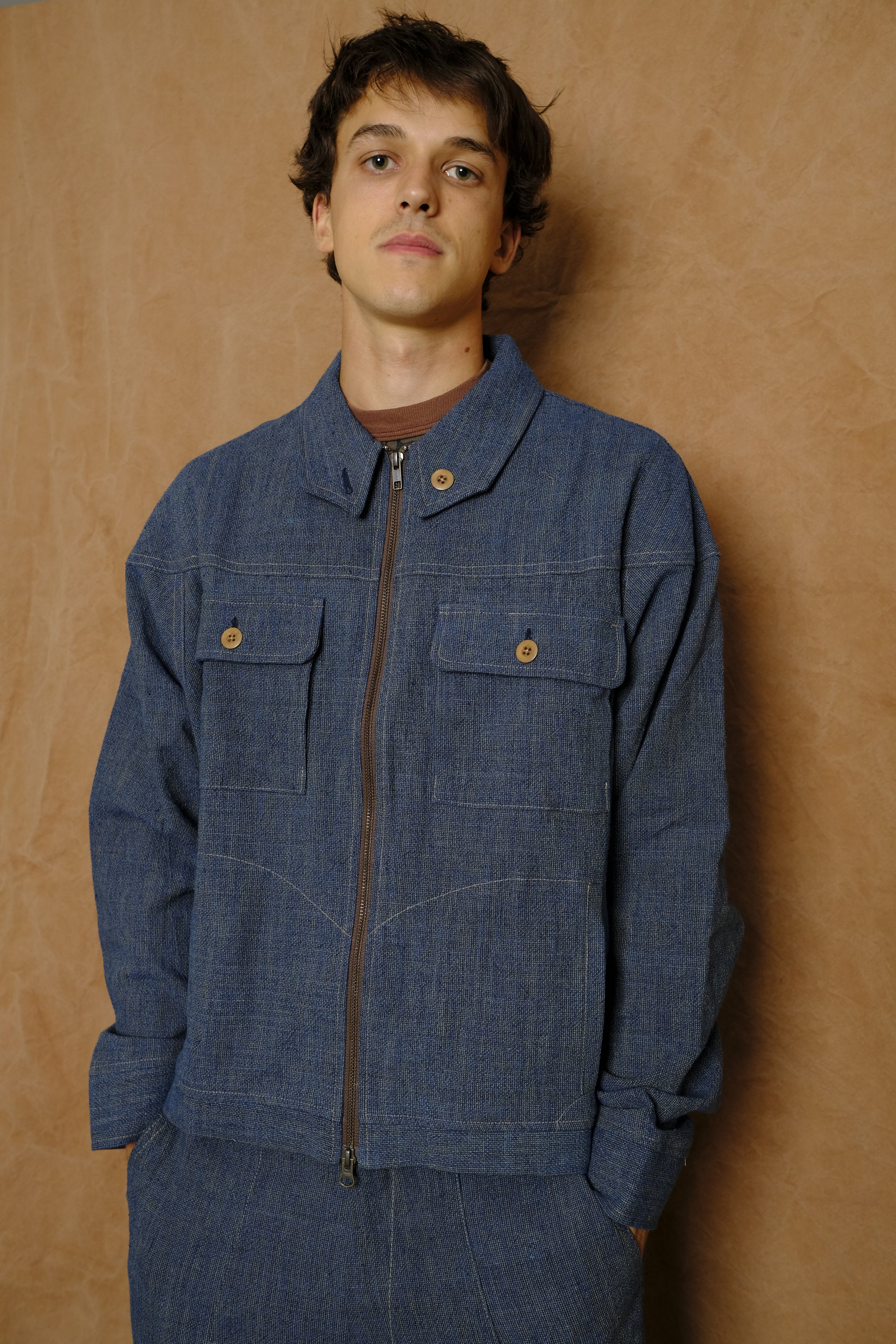 archetype jacket in shimo furi dye