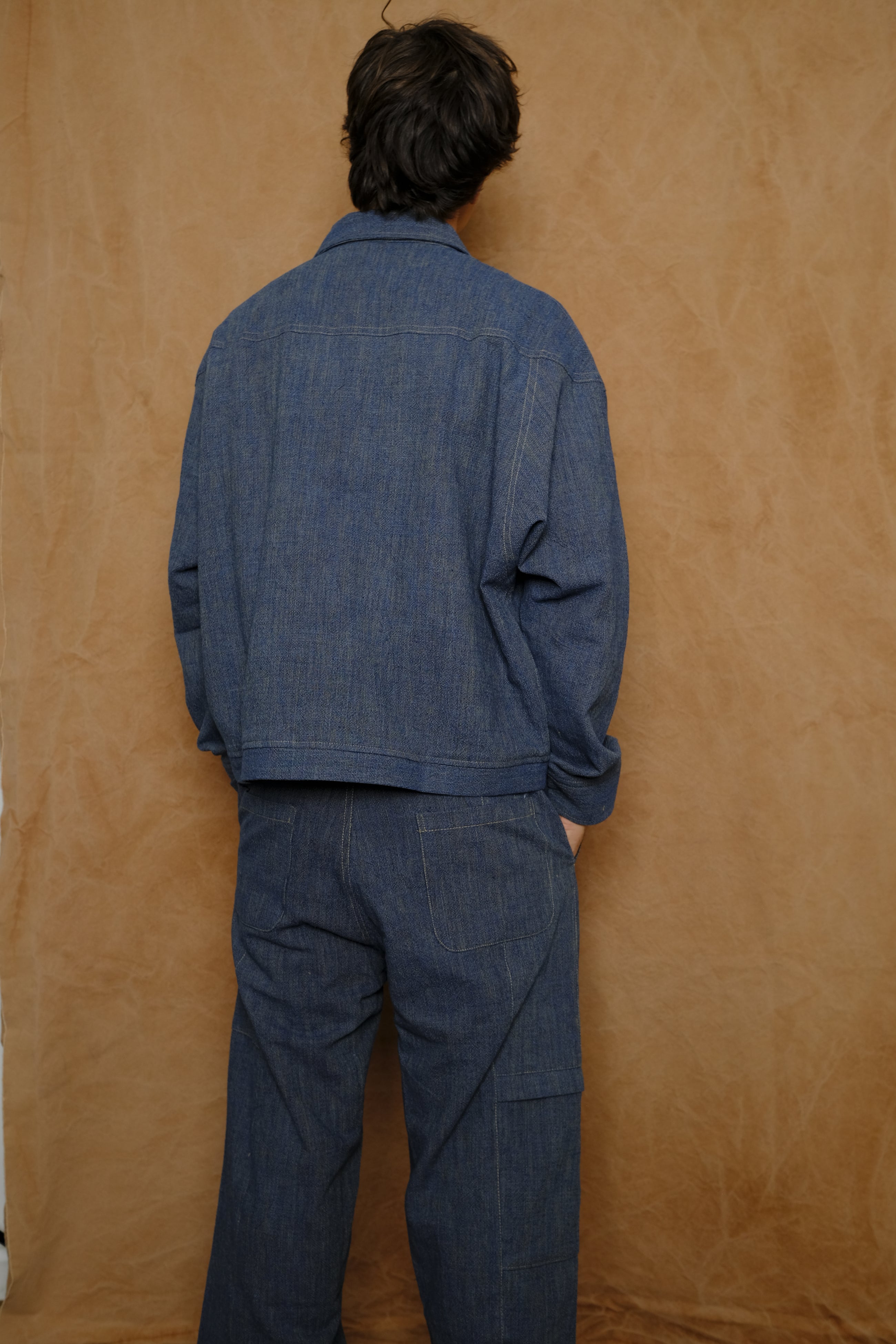 archetype jacket in shimo furi dye