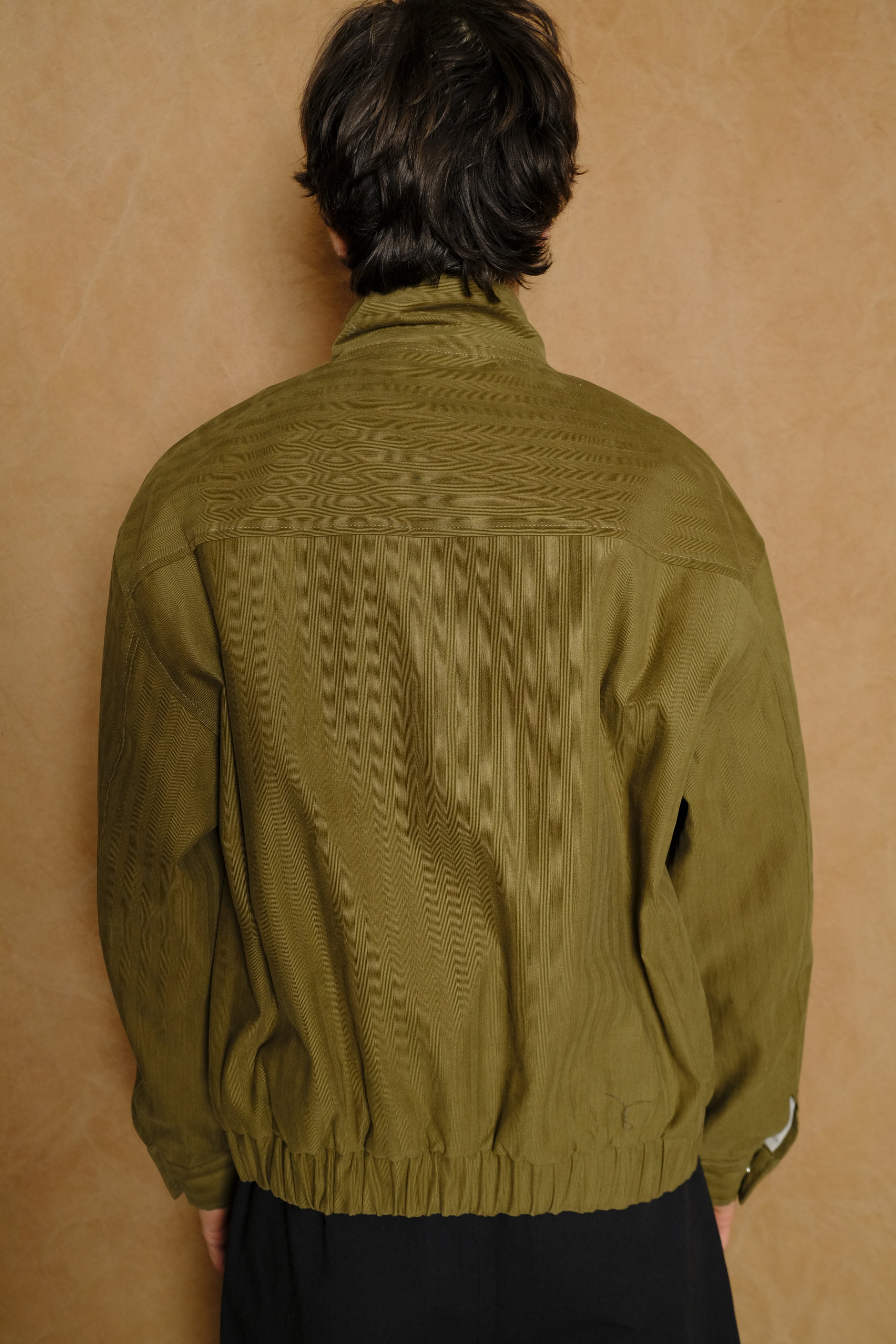 bomber jacket in olive cotton