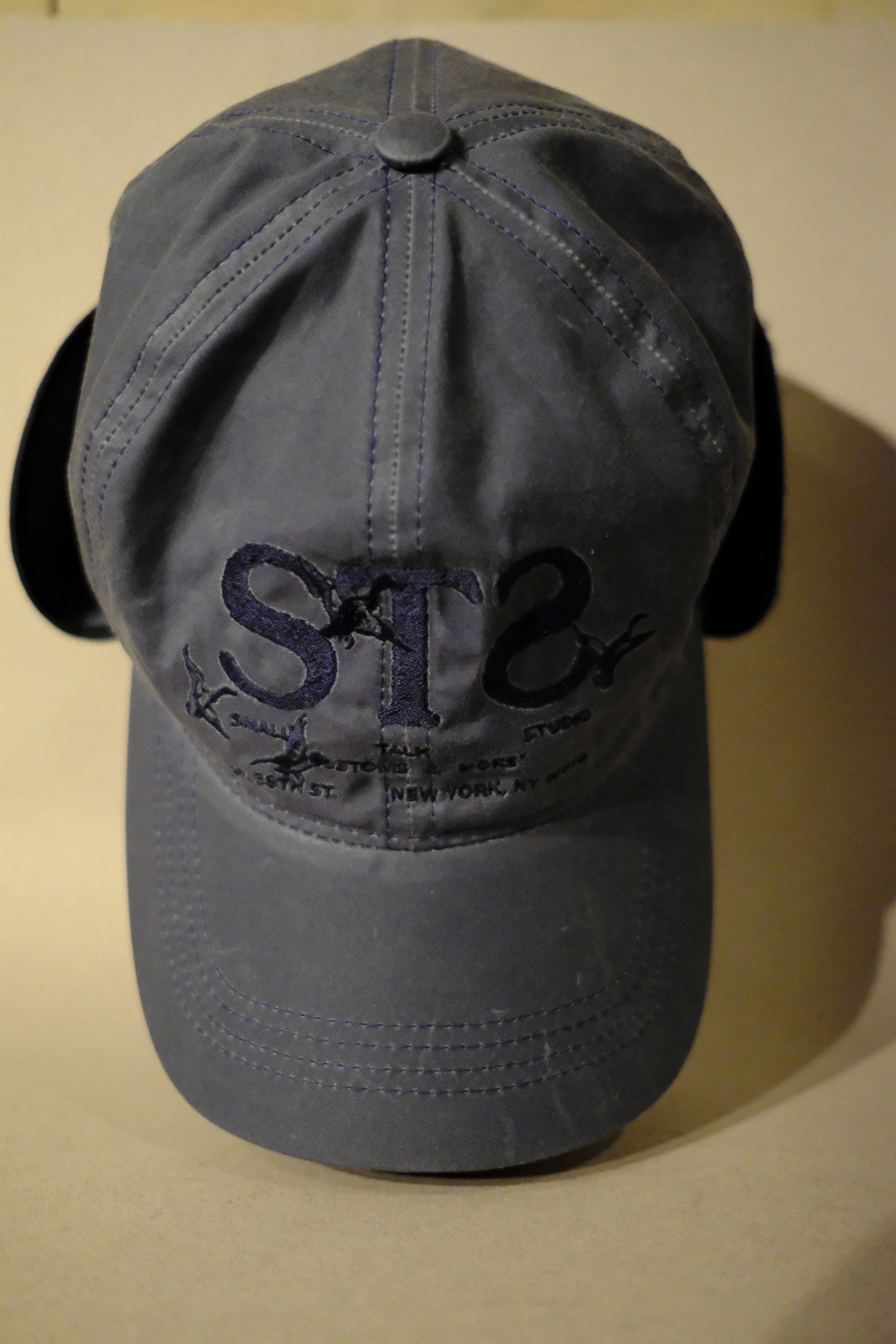 ear flap hat in blue