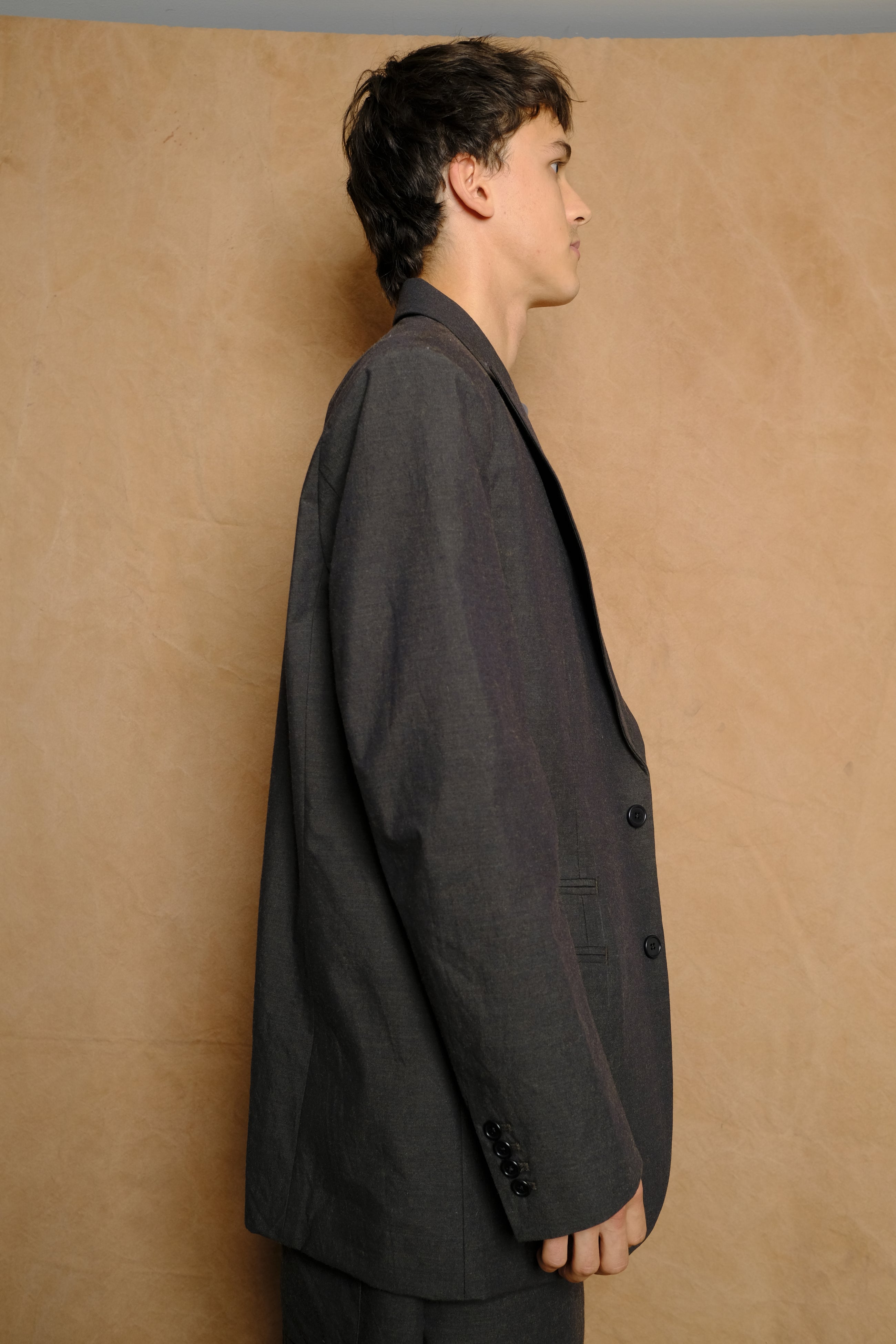 suit jacket in dark green cotton wool buff cloth