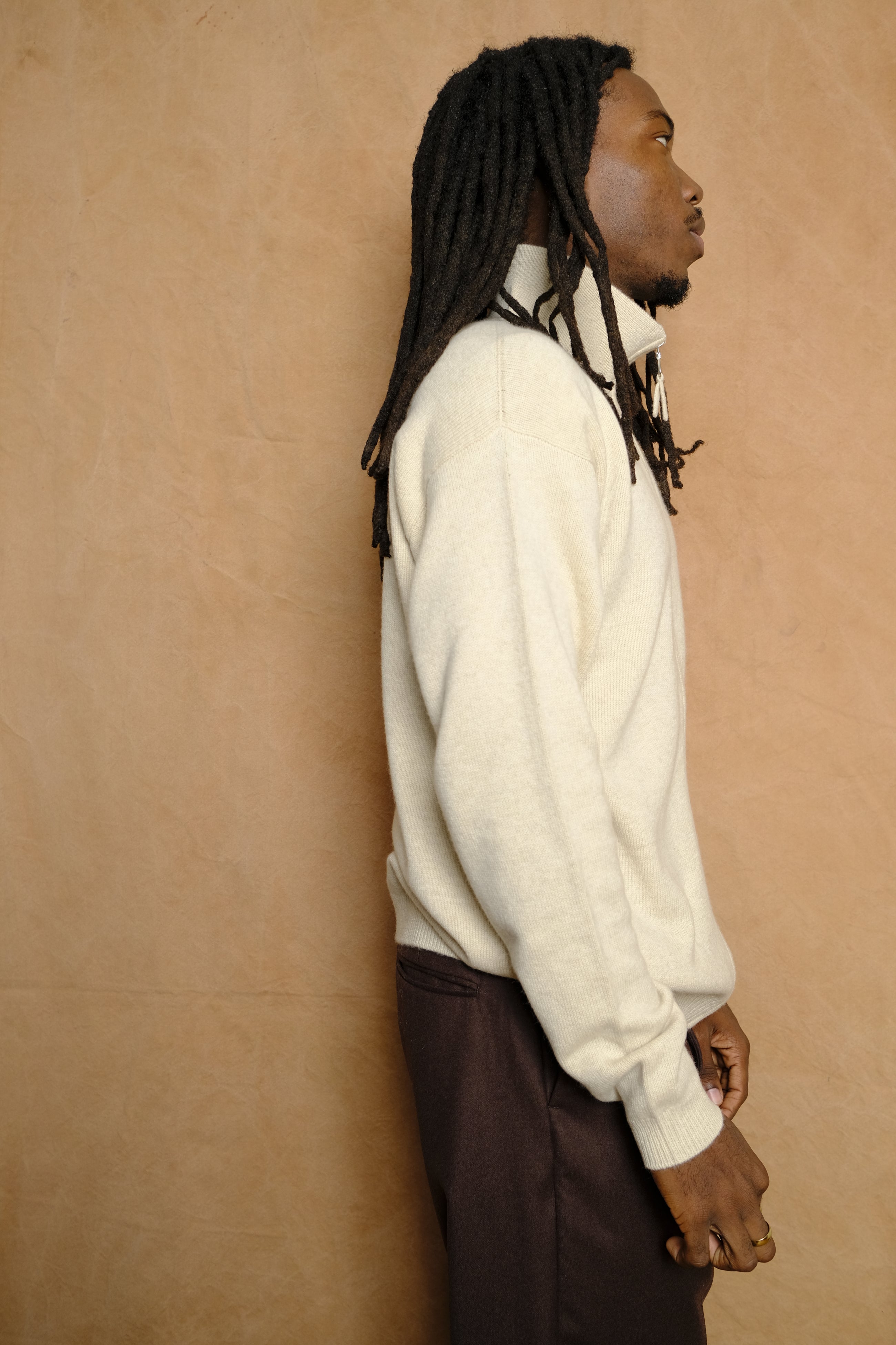 perlman zip up in oatmeal wool/cashmere blend