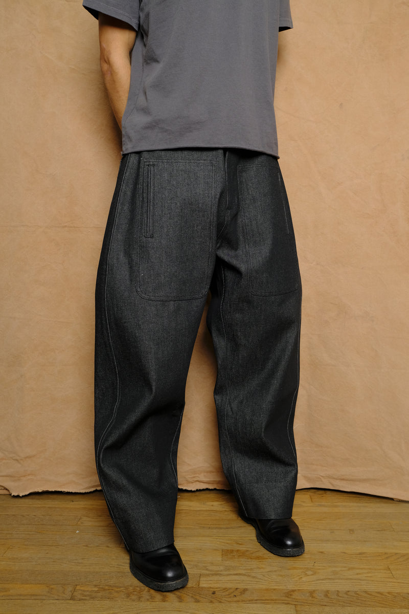 the detroit II trouser in black cotton denim
