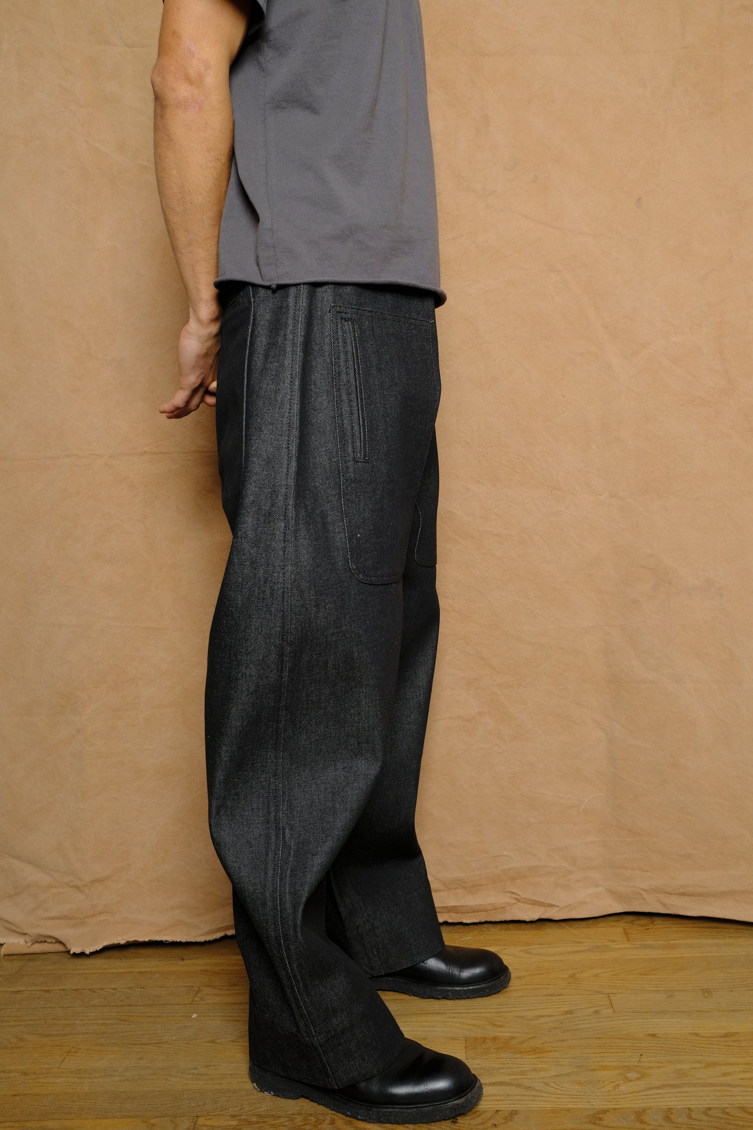 the detroit II trouser in black cotton denim