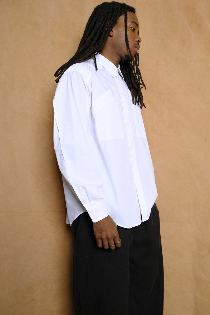 the montana shirt in white cotton poplin