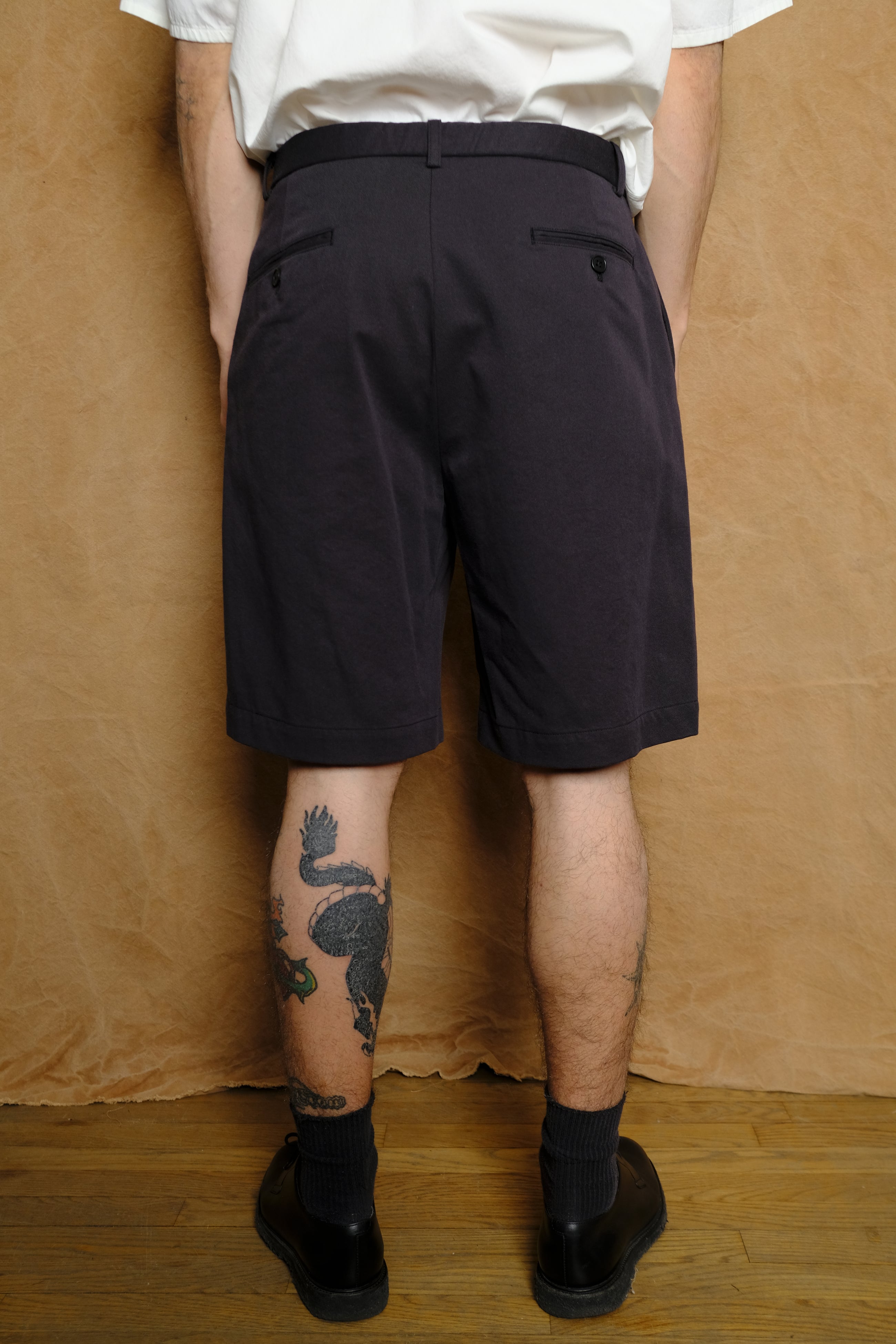 organic cotton tencel chino shorts in navy