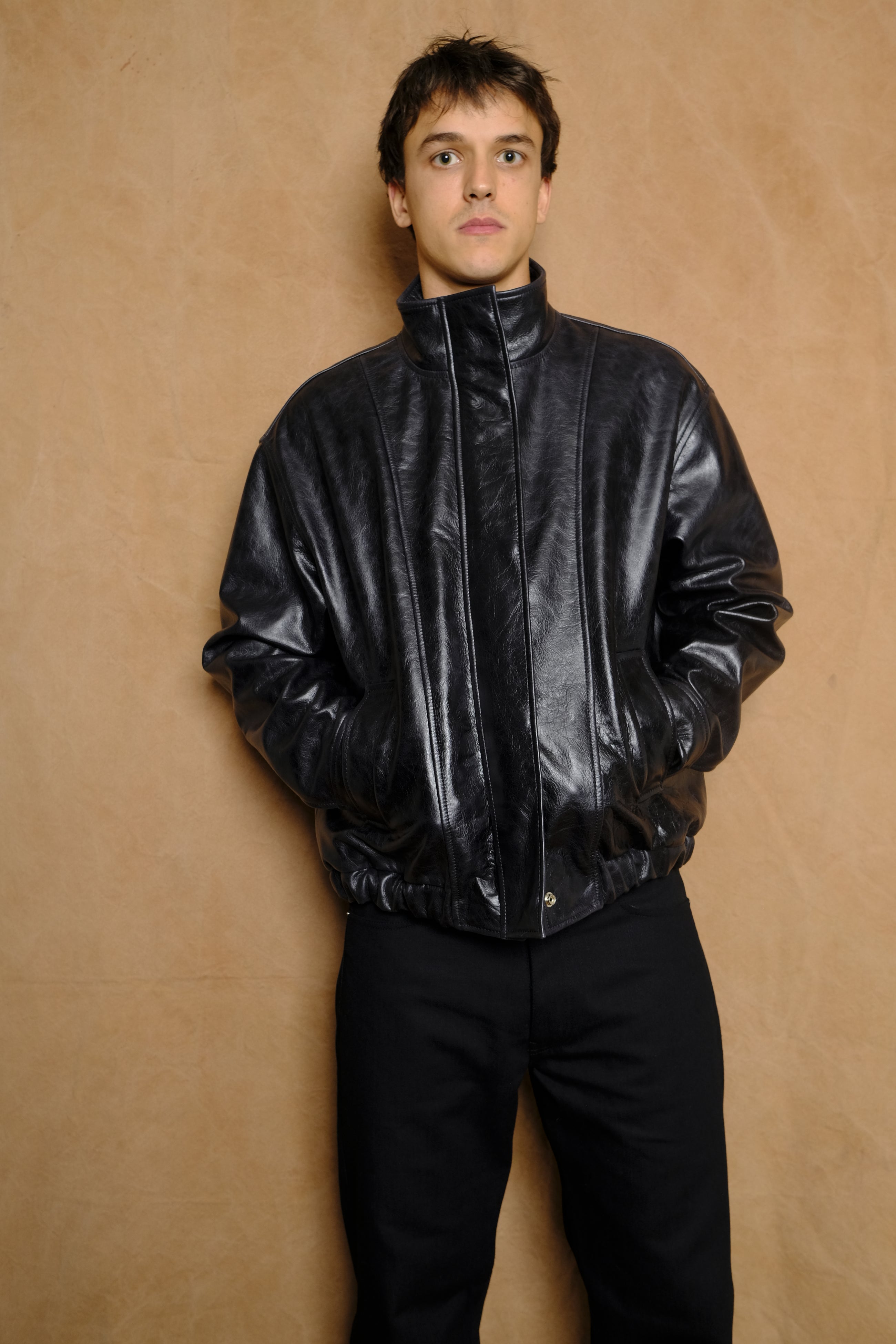 bomber in leather