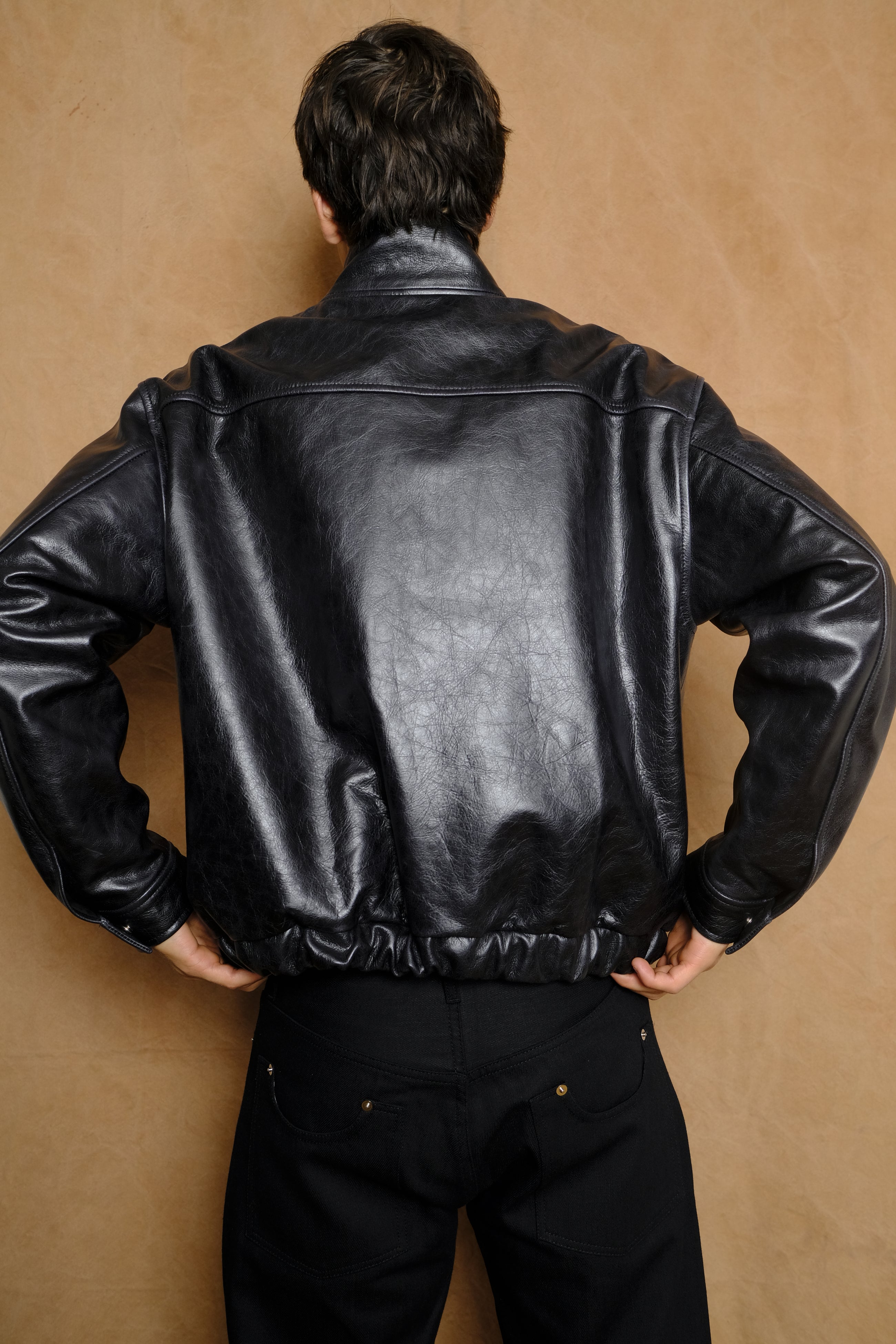 bomber in leather