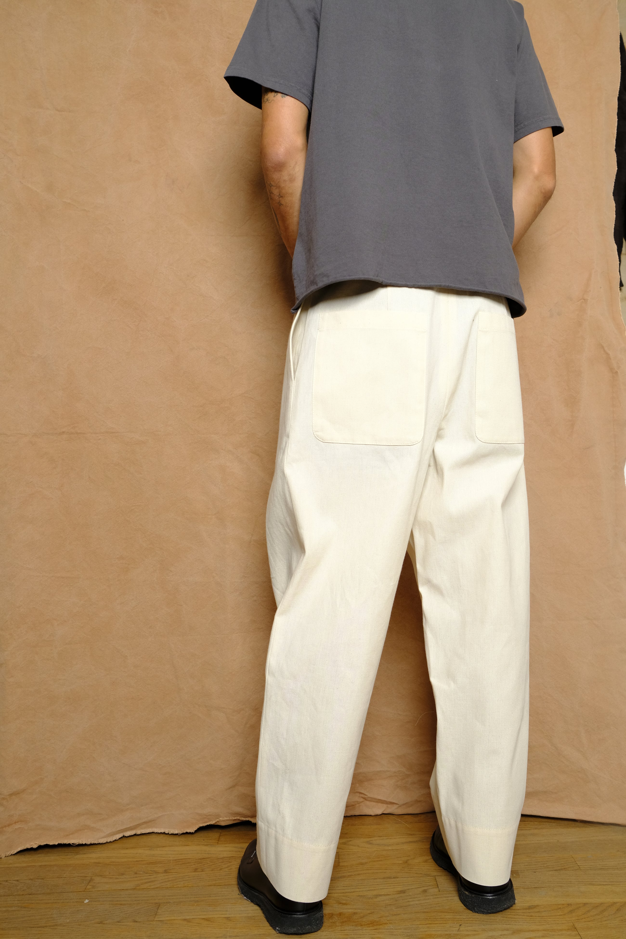 the hurt II trouser in natural heavy weight cotton canvas