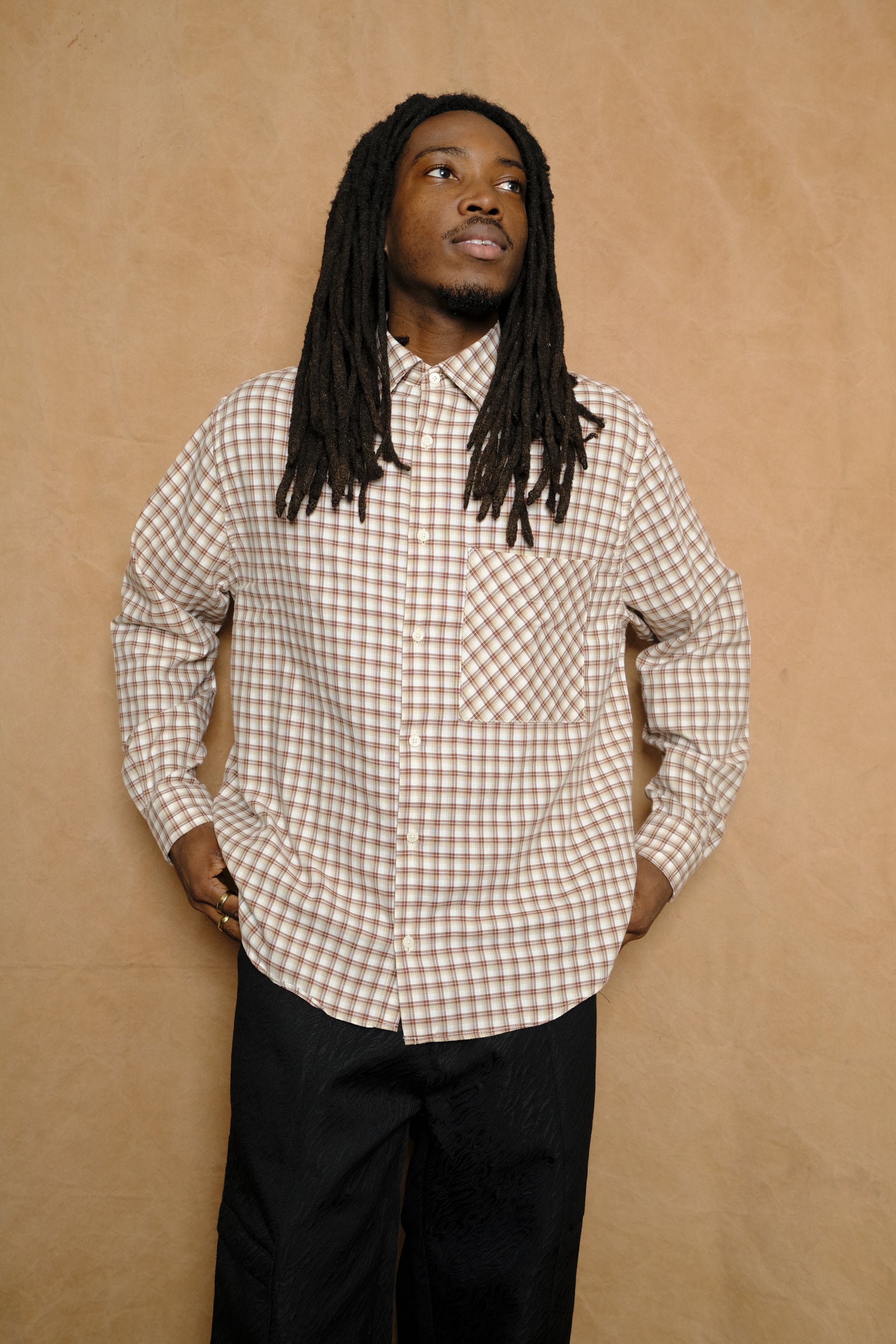 oversized shirt in red plaid