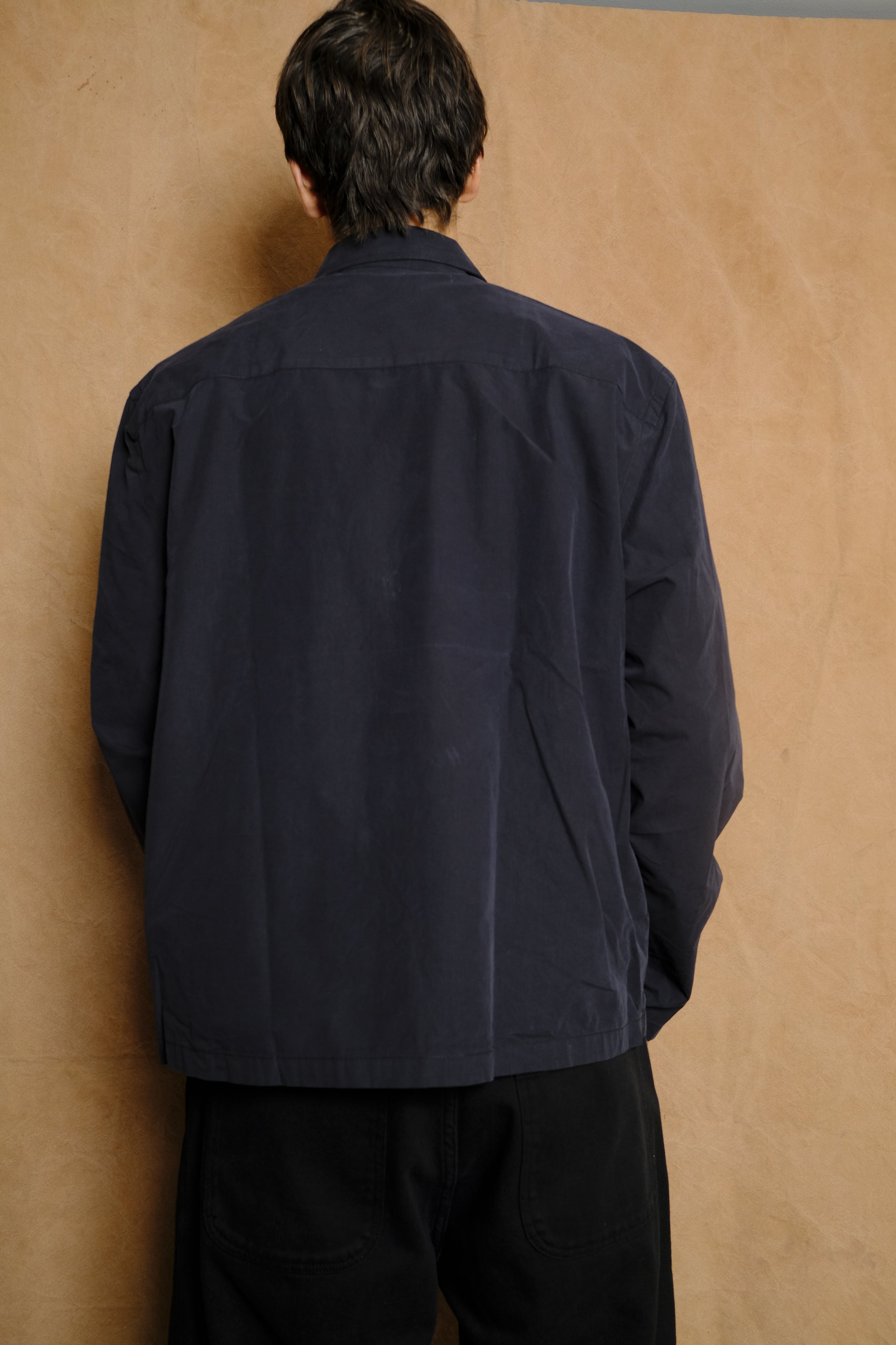 box shirt in black poplin