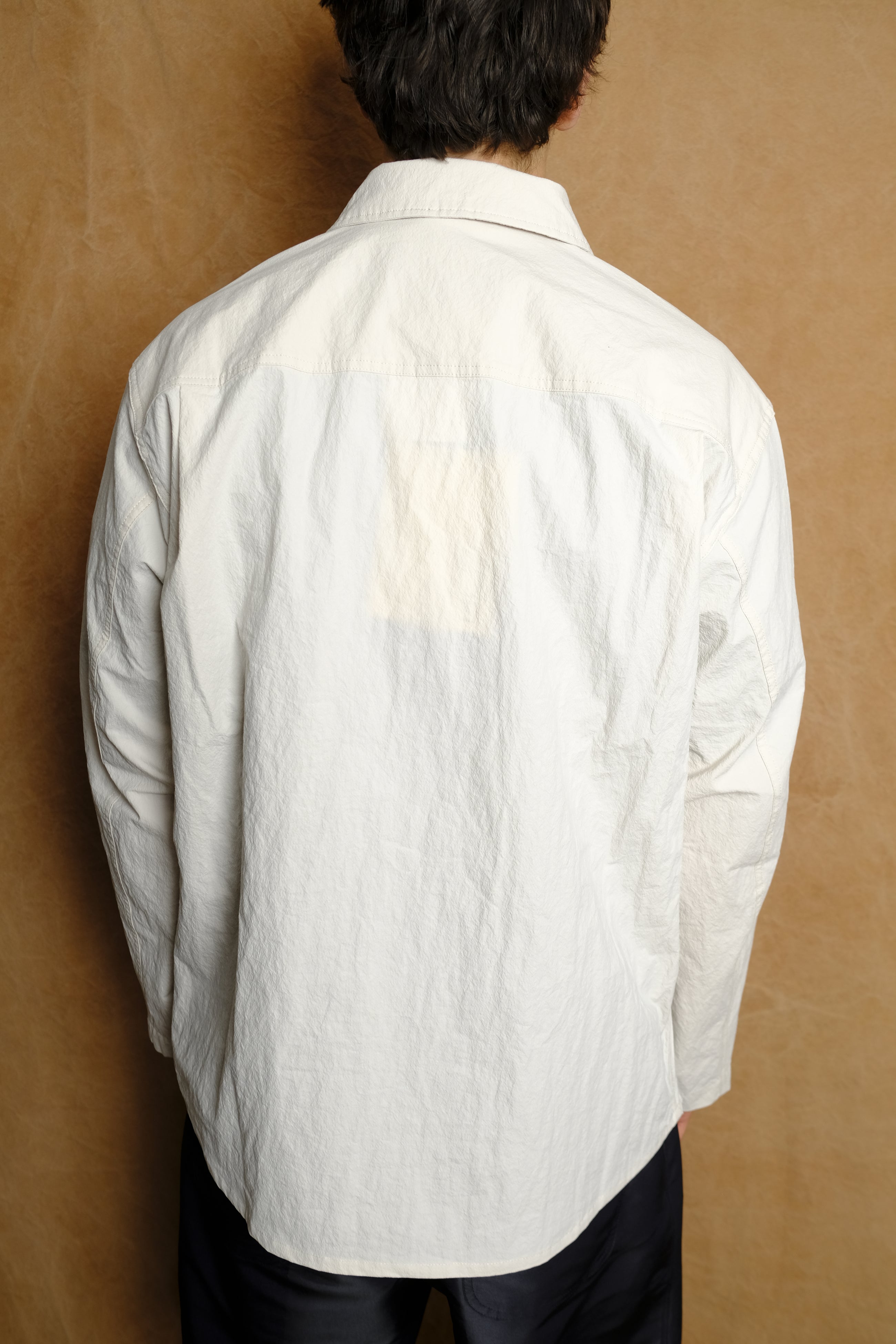 cotton nylon french shirt in ivory