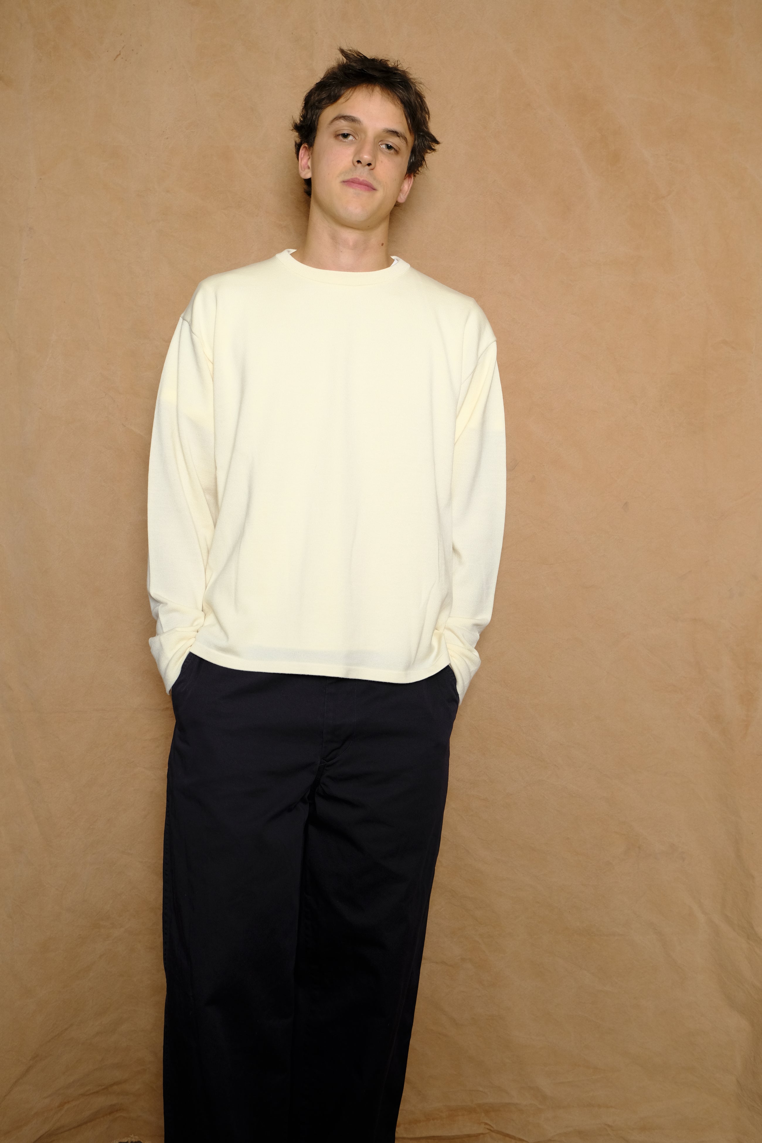 non mulesing wool knit crewneck in white