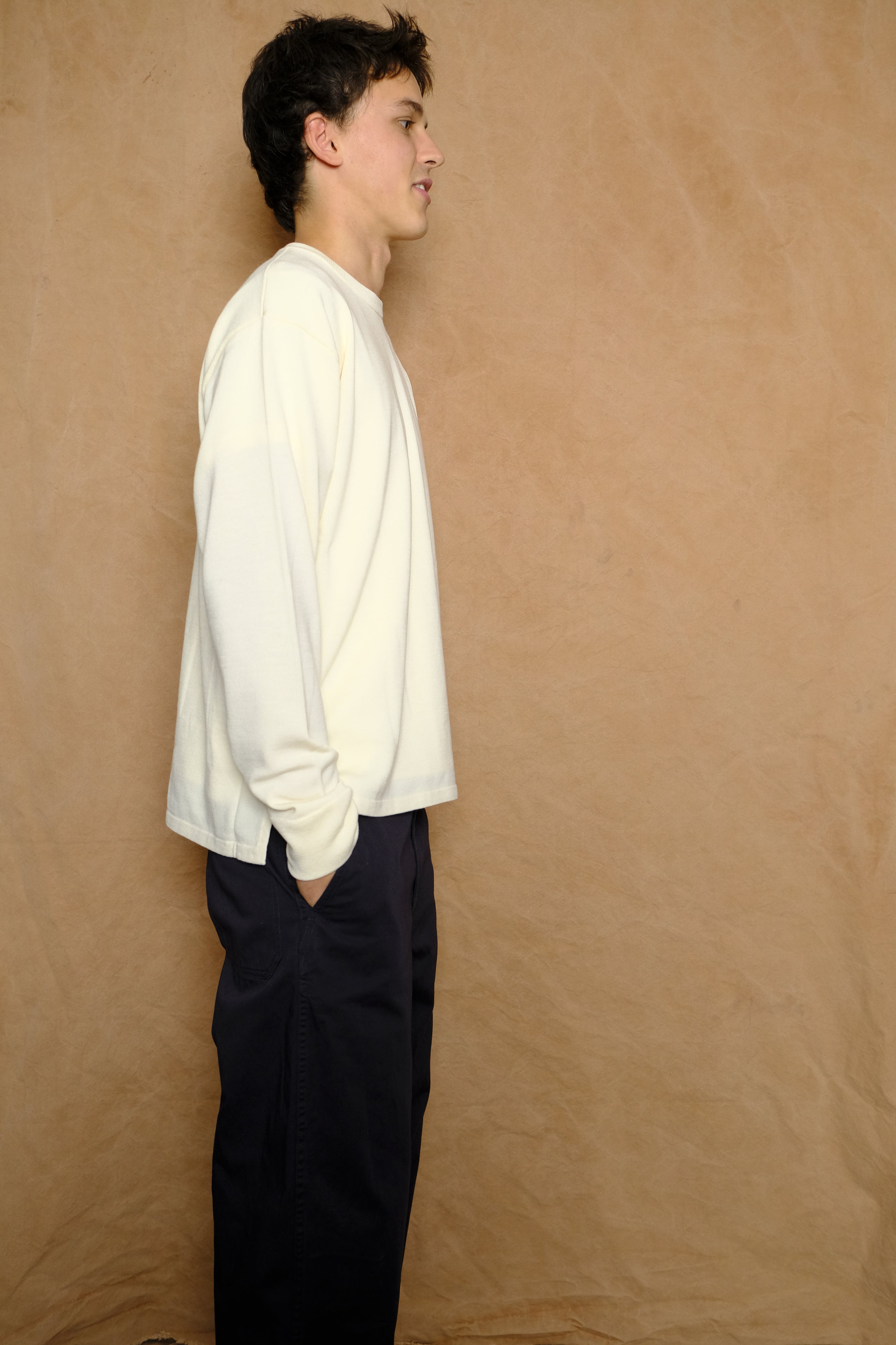 non mulesing wool knit crewneck in white
