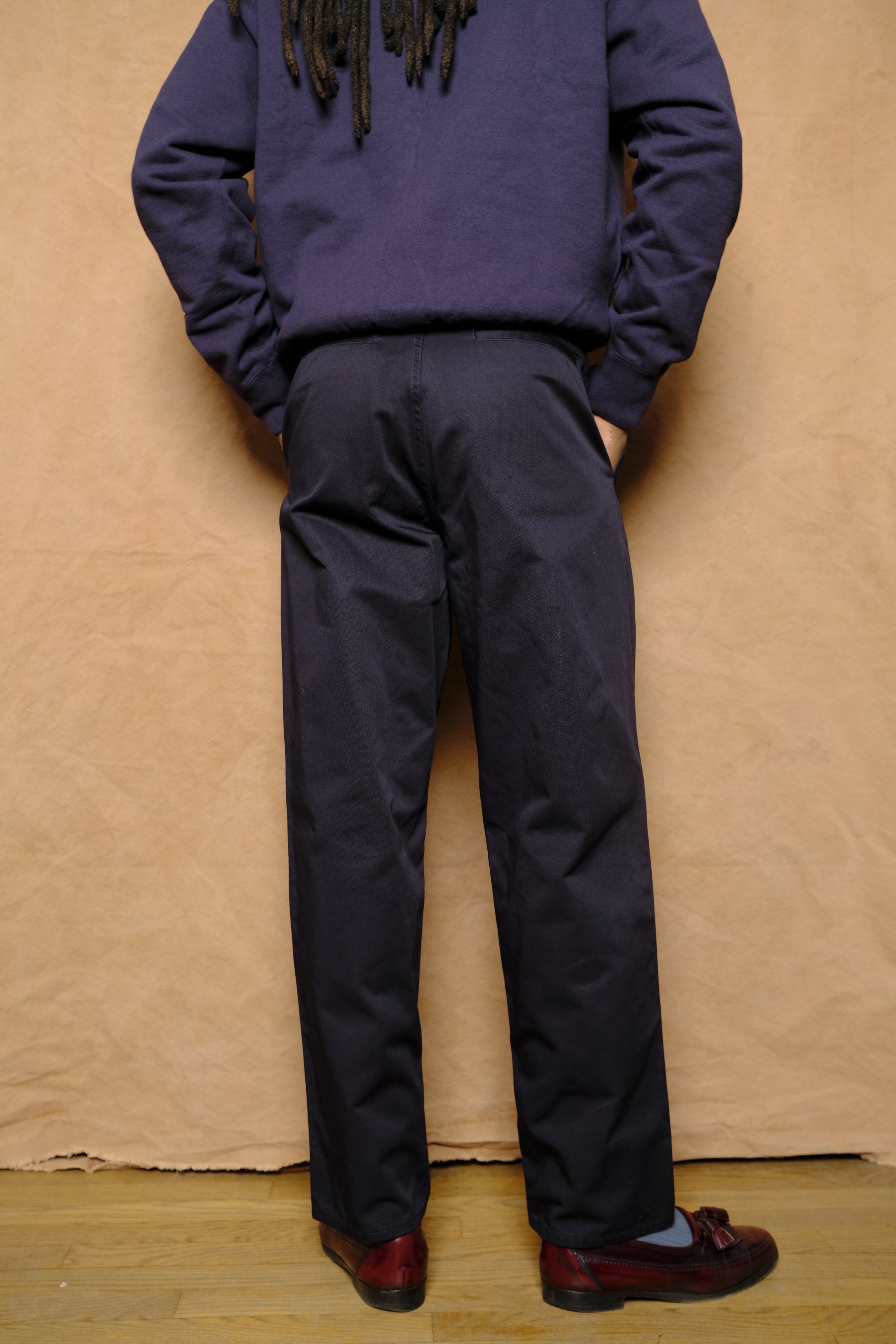 organic cotton chino belted trouser