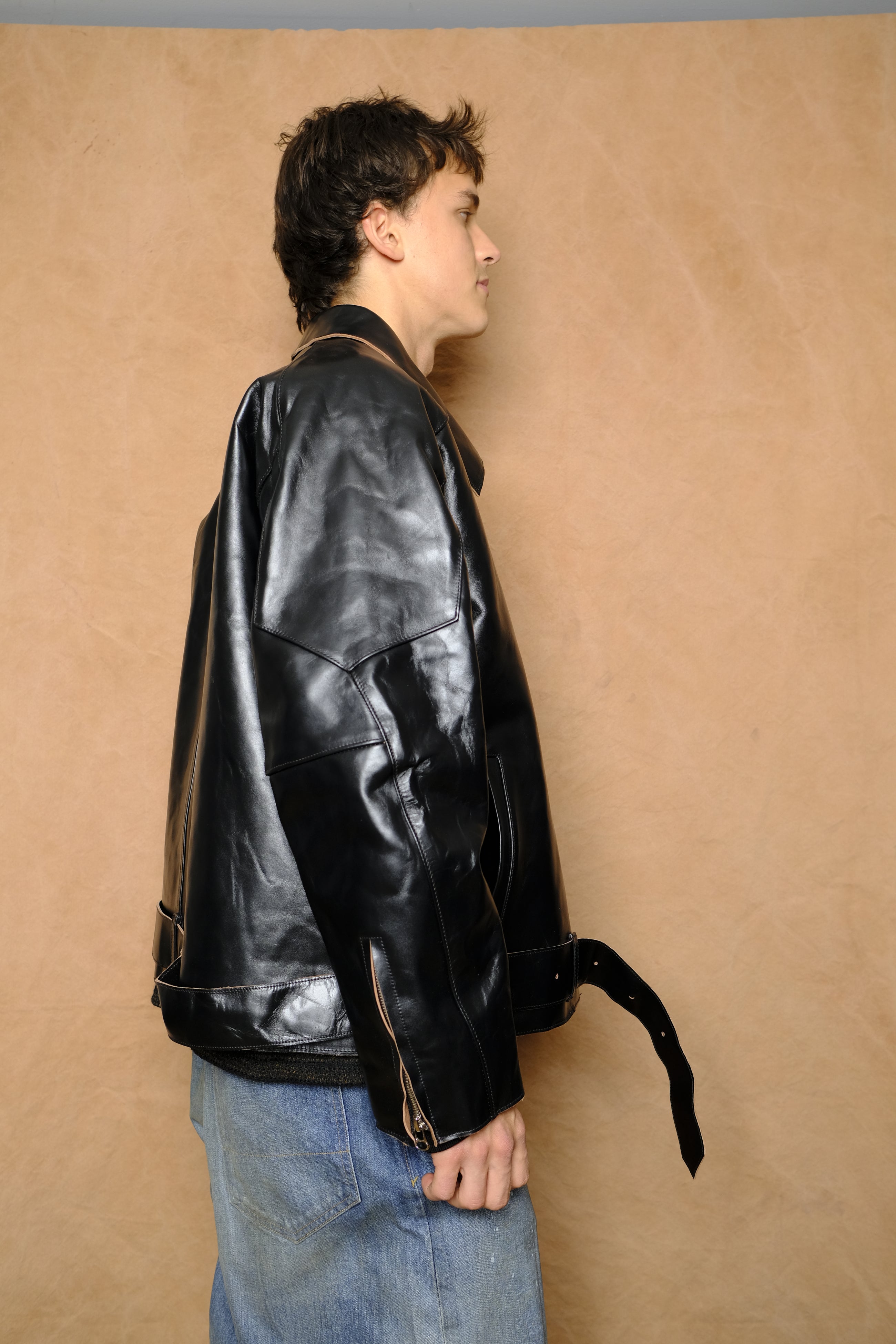 single riders jacket in black