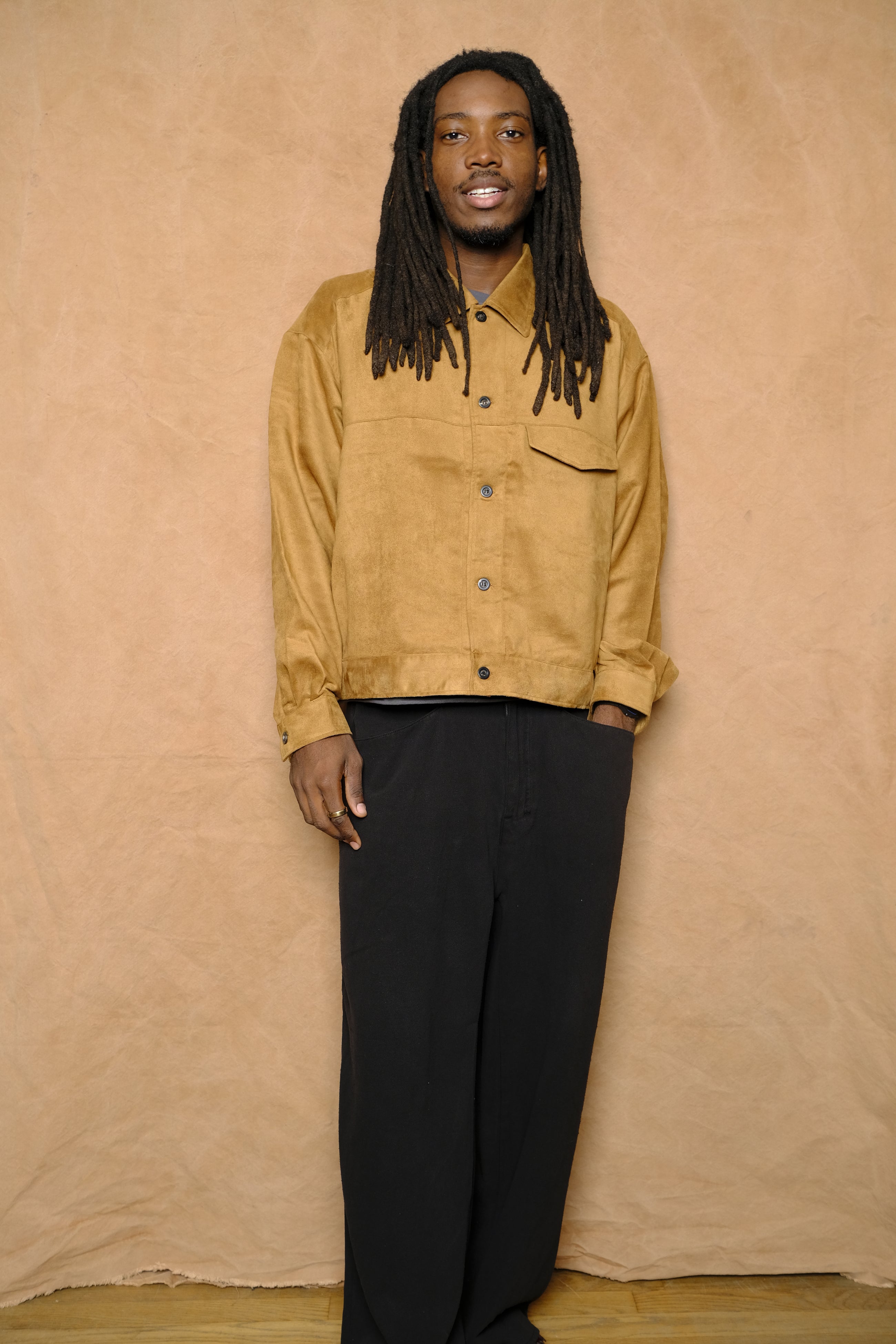 work shirt blouson in brown