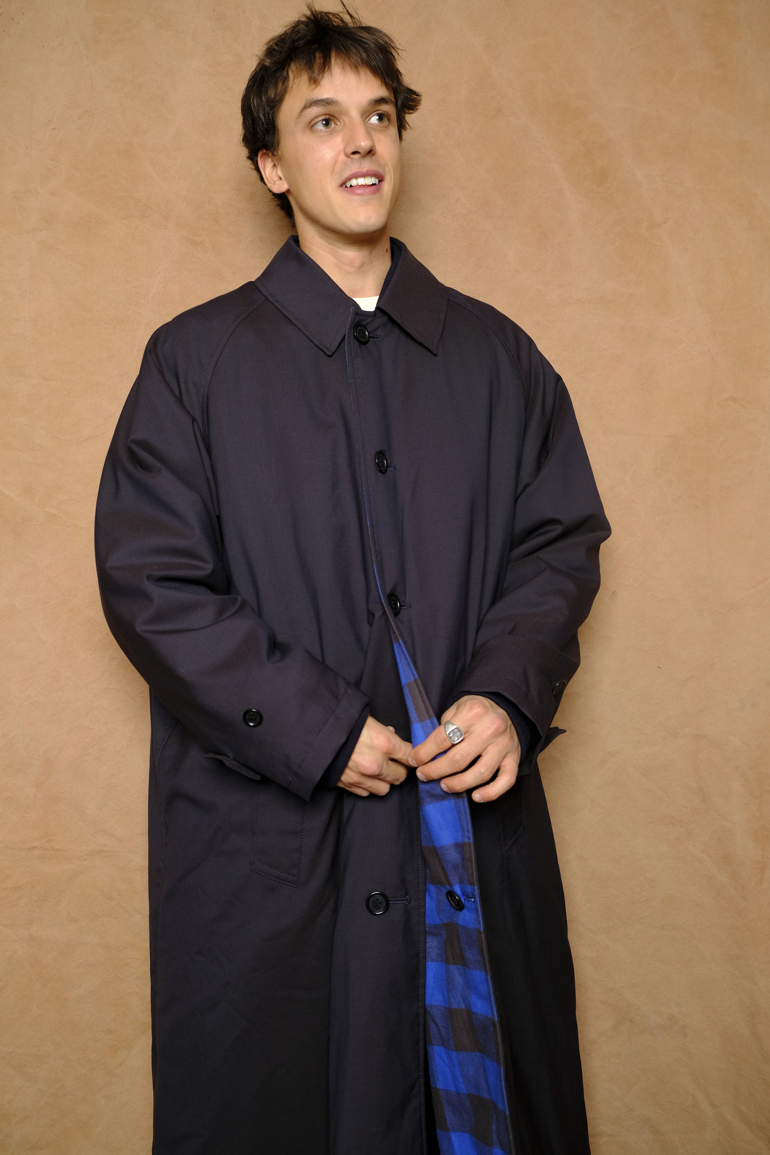 reversible bal collar coat in buffalo check