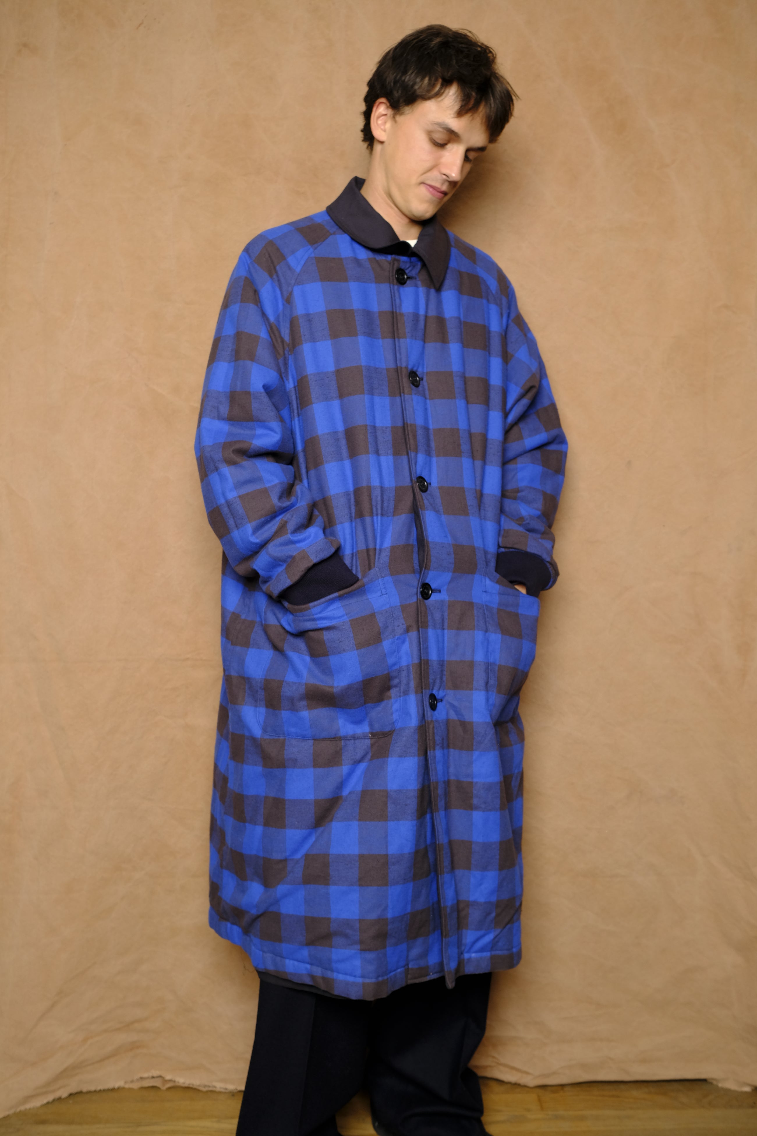 reversible bal collar coat in buffalo check