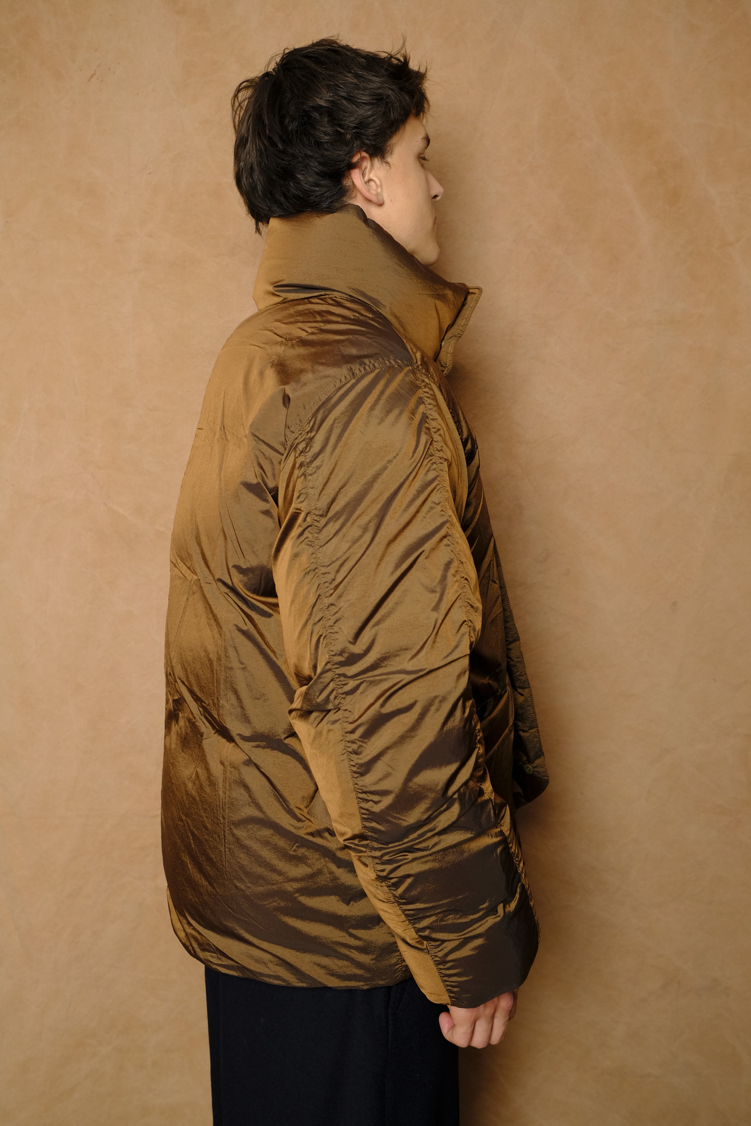 goosedown flight jacket in brown