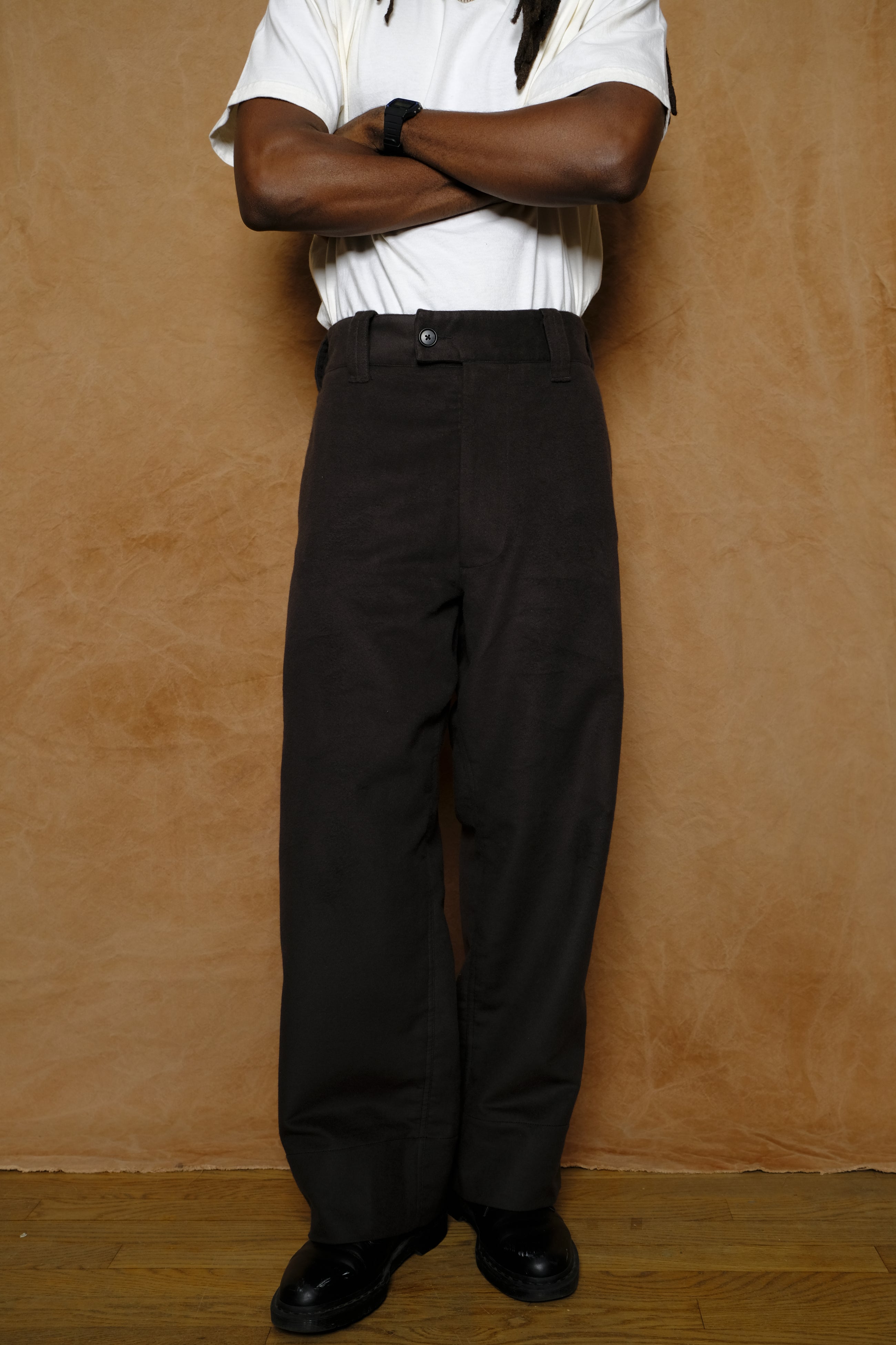 relaxed fit pant in oil cotton silk