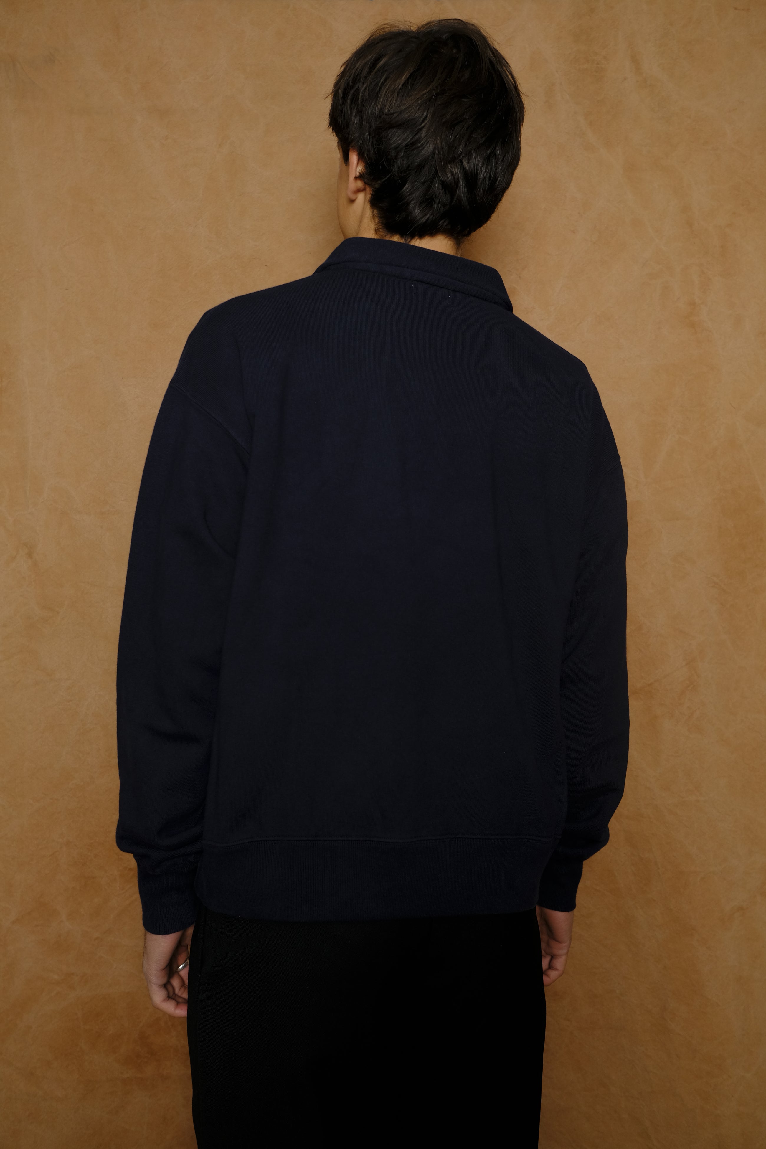 half zip sweat in navy