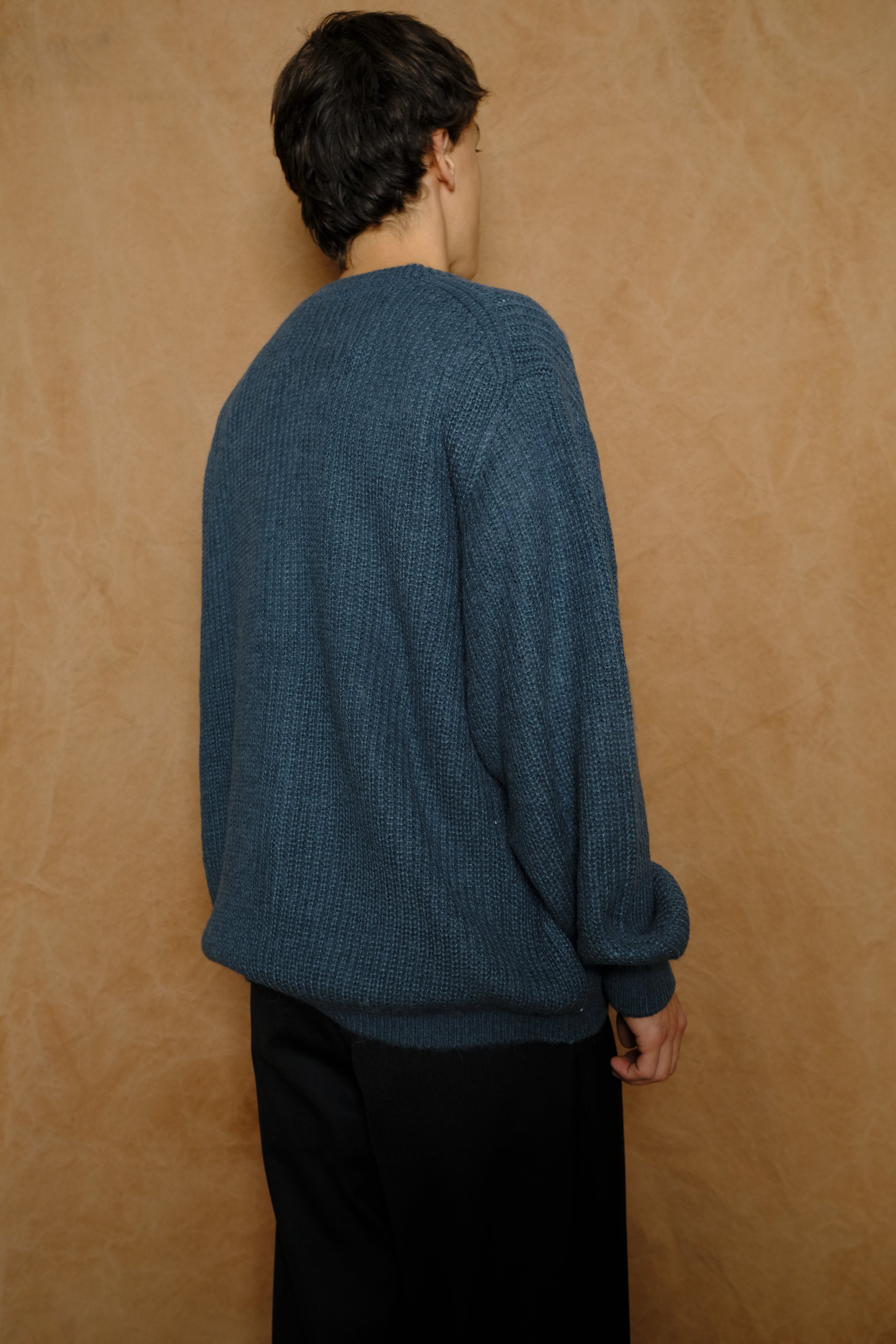 knit cardigan in dark green