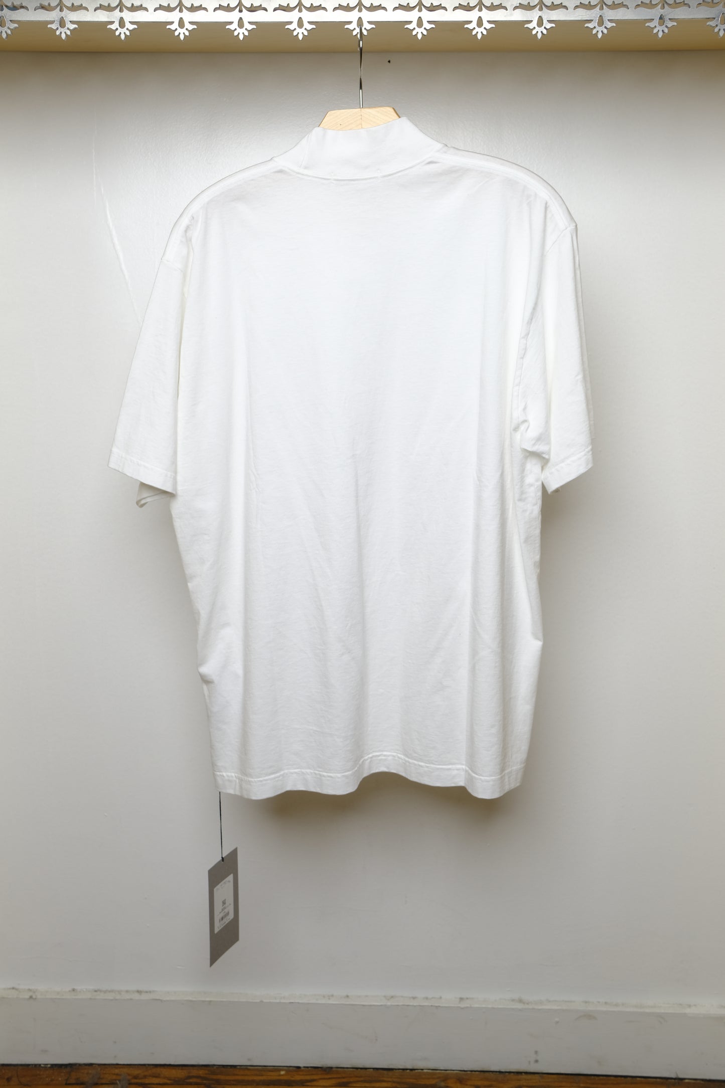 organic cotton jersey mock neck s/s t in white